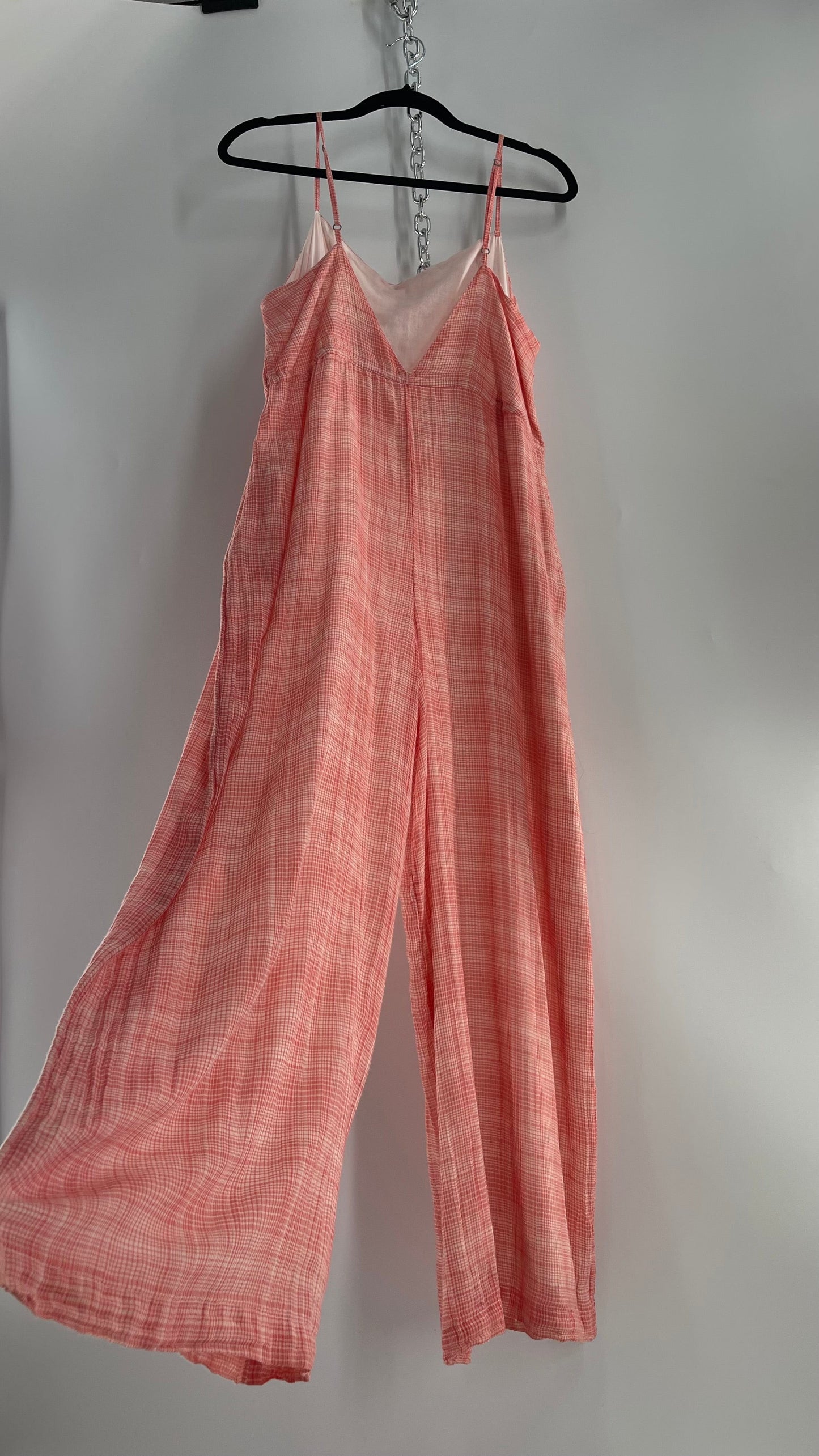 Urban Outfitters Gingham Plaid Picnic Jumpsuit (Large)