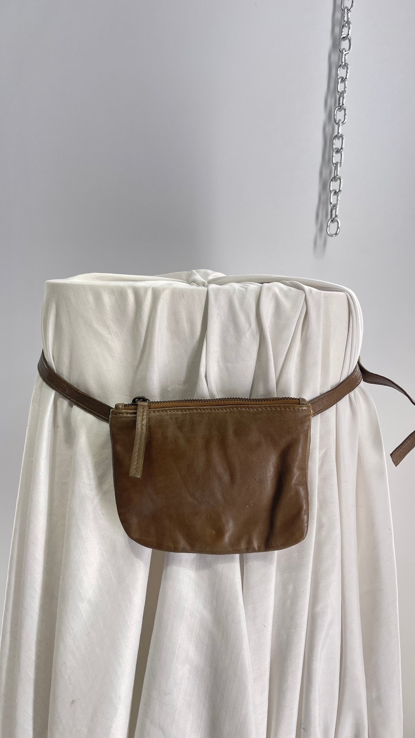 Free People Brown Leather Crossbody Fanny Pack Hip Bag