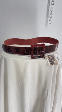 Free People Burgandy Snake Skin Pattern Leather (S/M)