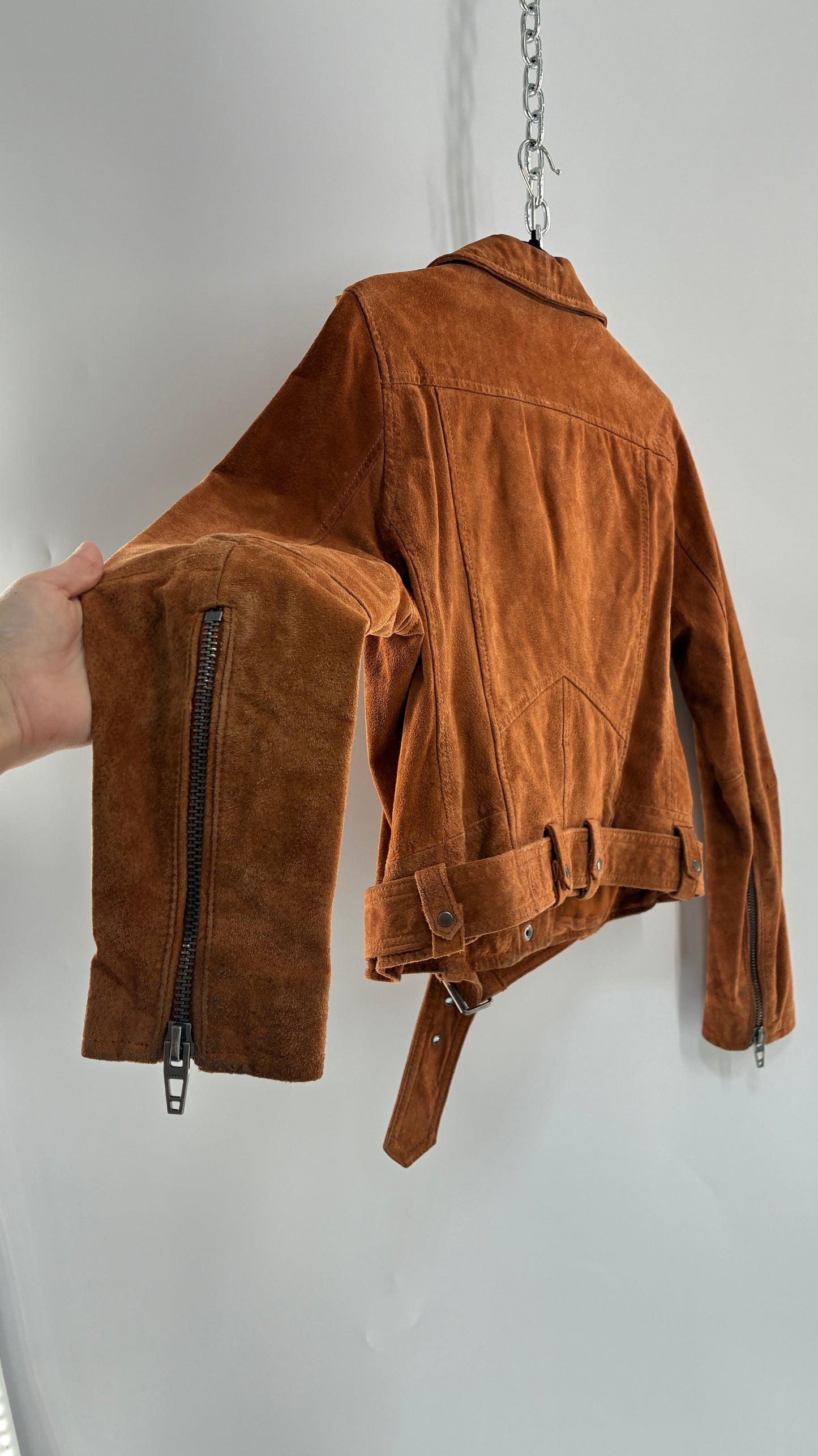 Vintage BLANK NYC Suede Leather Motorcycle Jacket (Large)