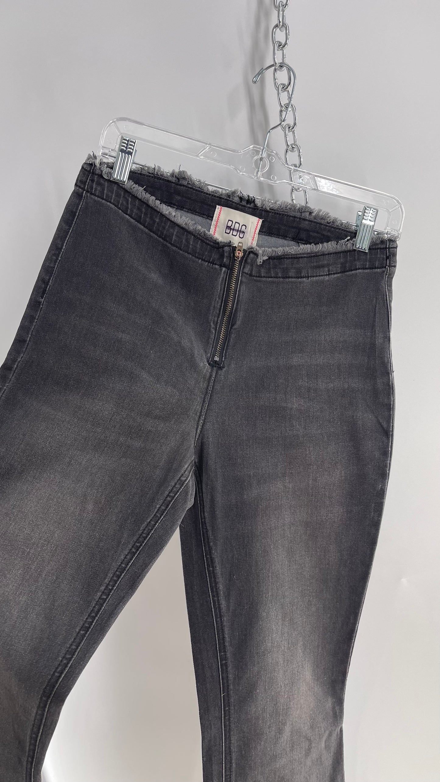 BDG Urban Outfitters Zip Front Frayed Waistline Kickflare Jeans (29)