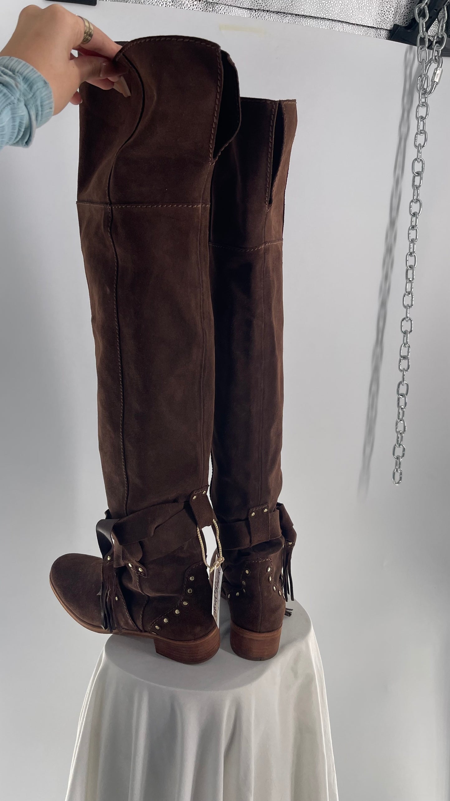 See by Chloé Dasha Dark Brown Dakar Thigh High Suede Boots (39.5/9.5)