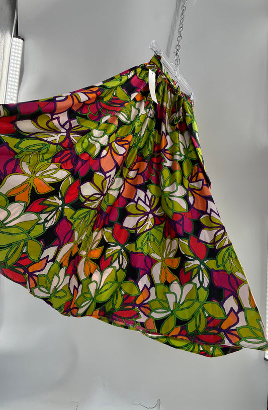 DEJA BLEU Tropical Vibrant Voluminous Maxi Skirt with Tags Attached (Large)