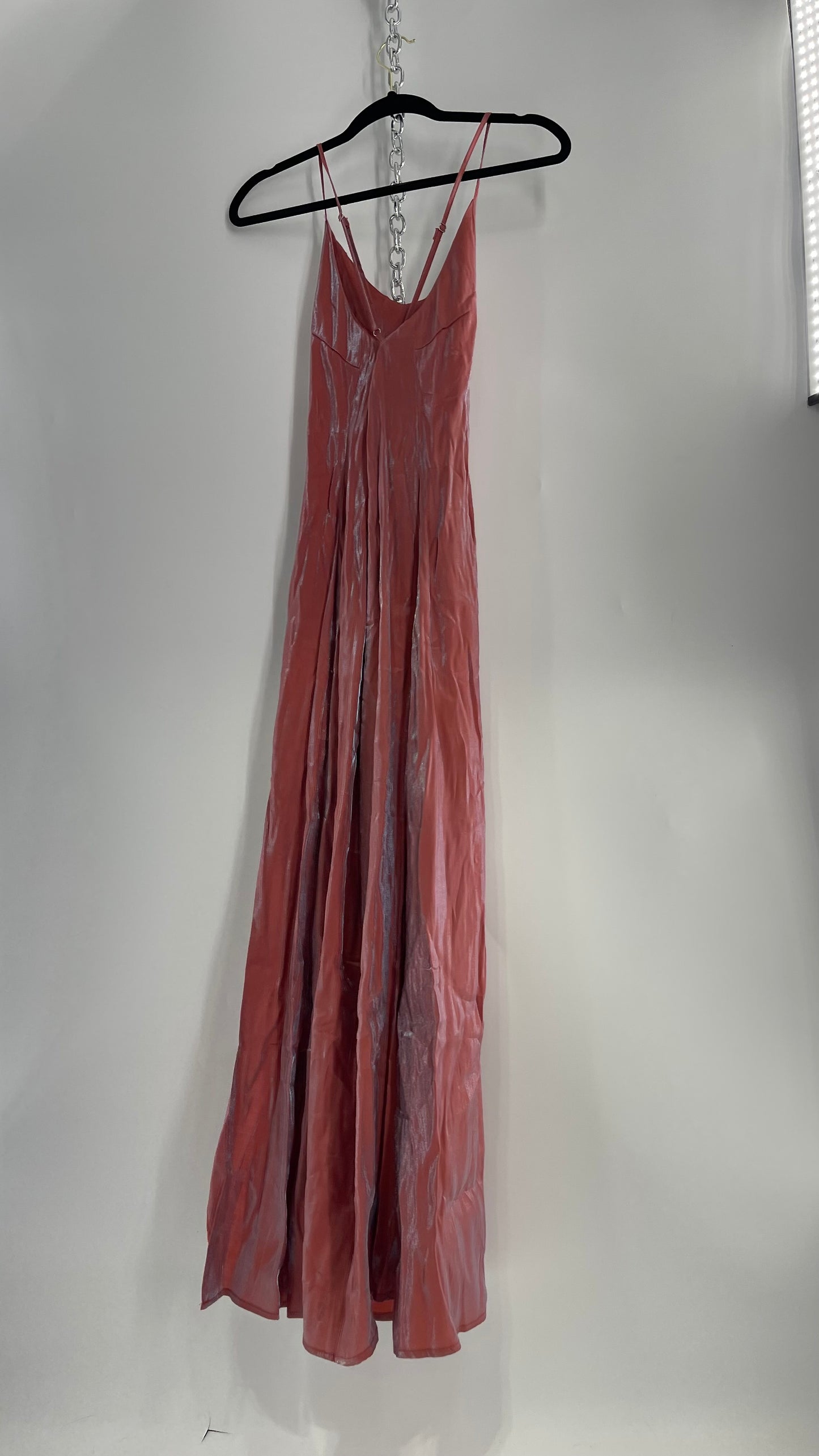 Vintage 1990s Forever 21 Color Changing Coral Maxi Dress (S)