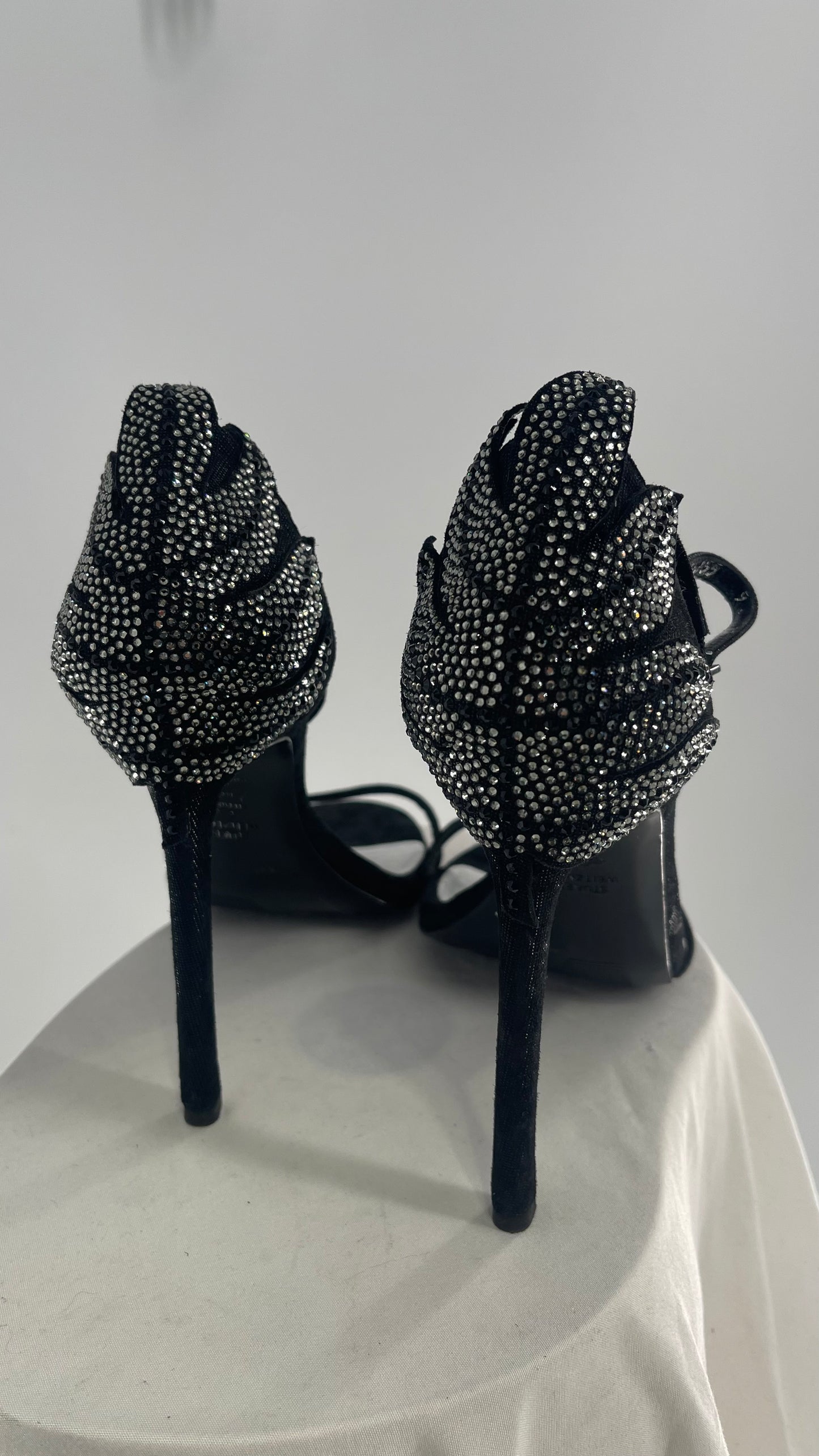 Vintage Stuart Weitzman Black Swan Rhinestone Encrusted Heel (9)