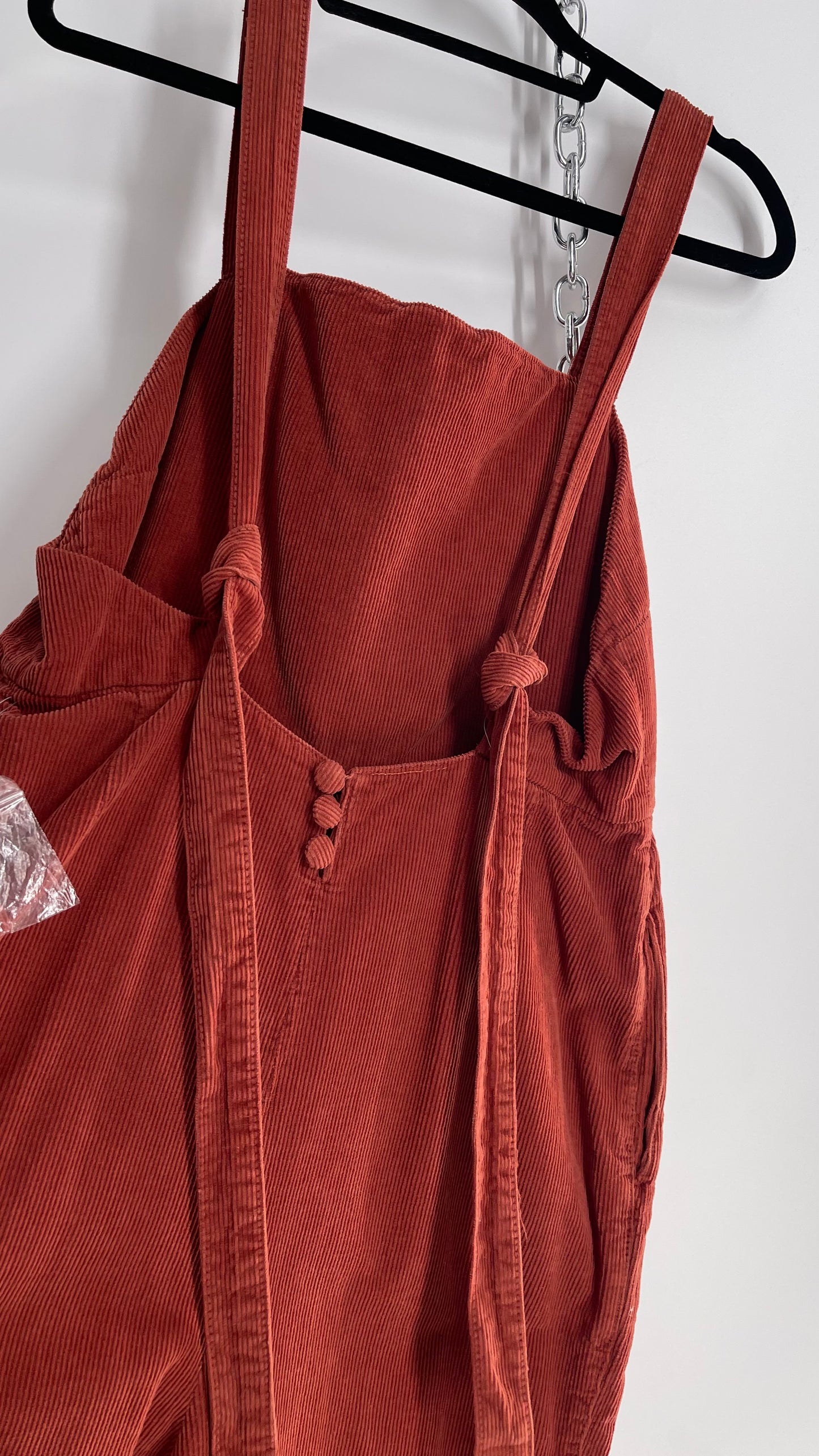 Free People Rust Orange Corduroy Jumpsuit with Tags Attached (Medium)