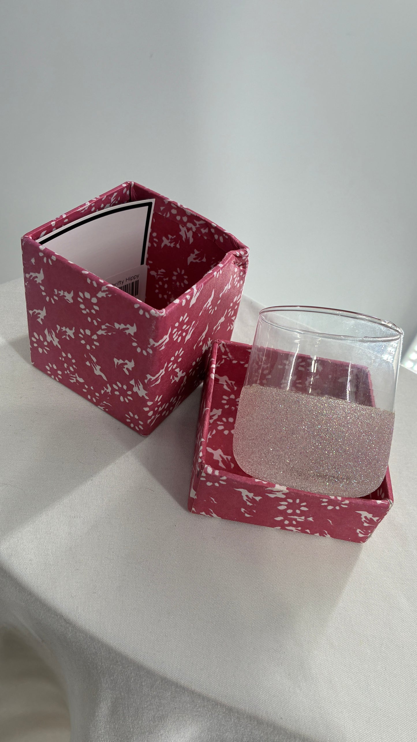 Free People Candle Holder or Small Glass Dipped in Glitter