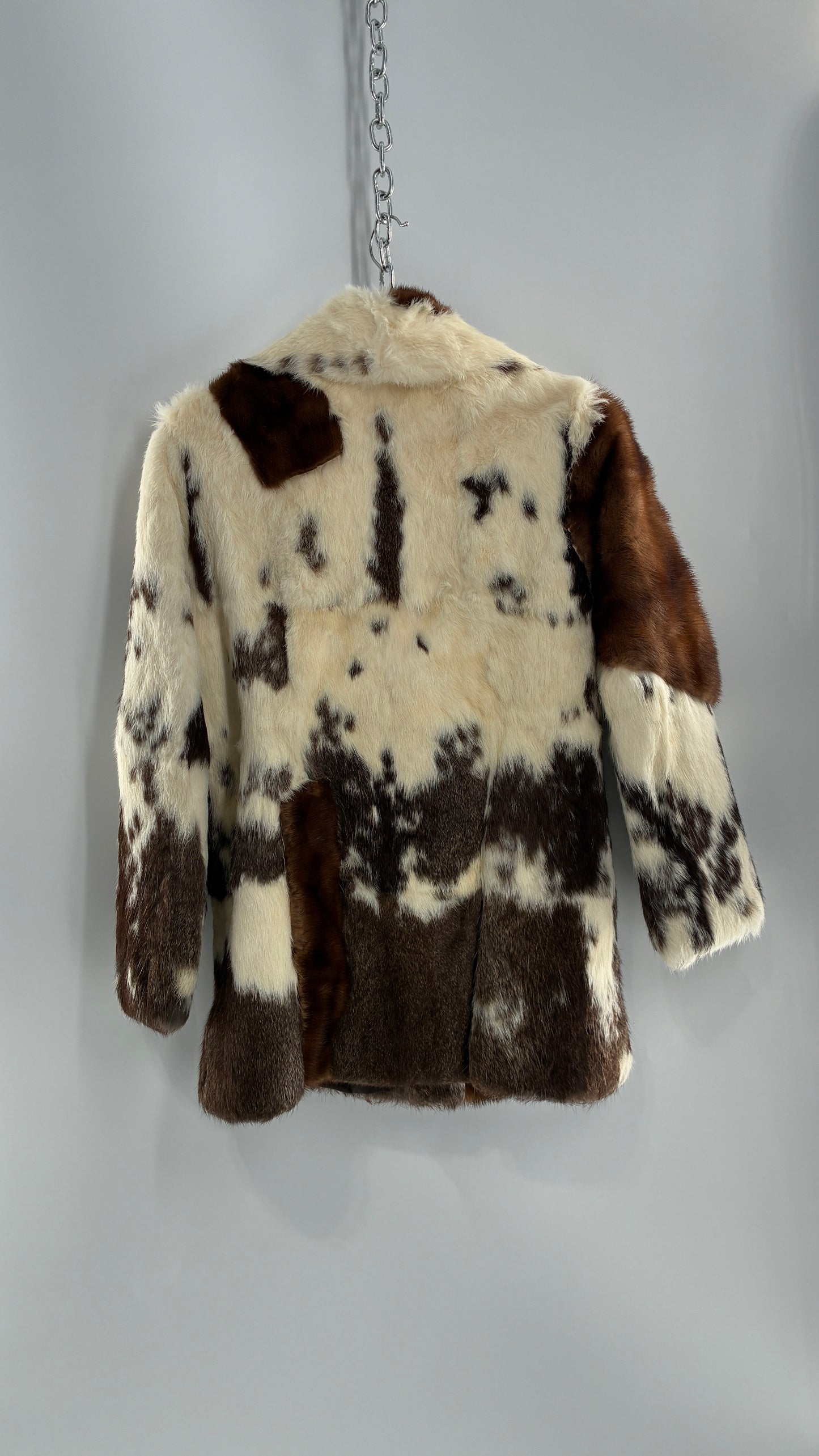 Vintage No Tags Handmade Patchwork Genuine Fur Coat (Medium)