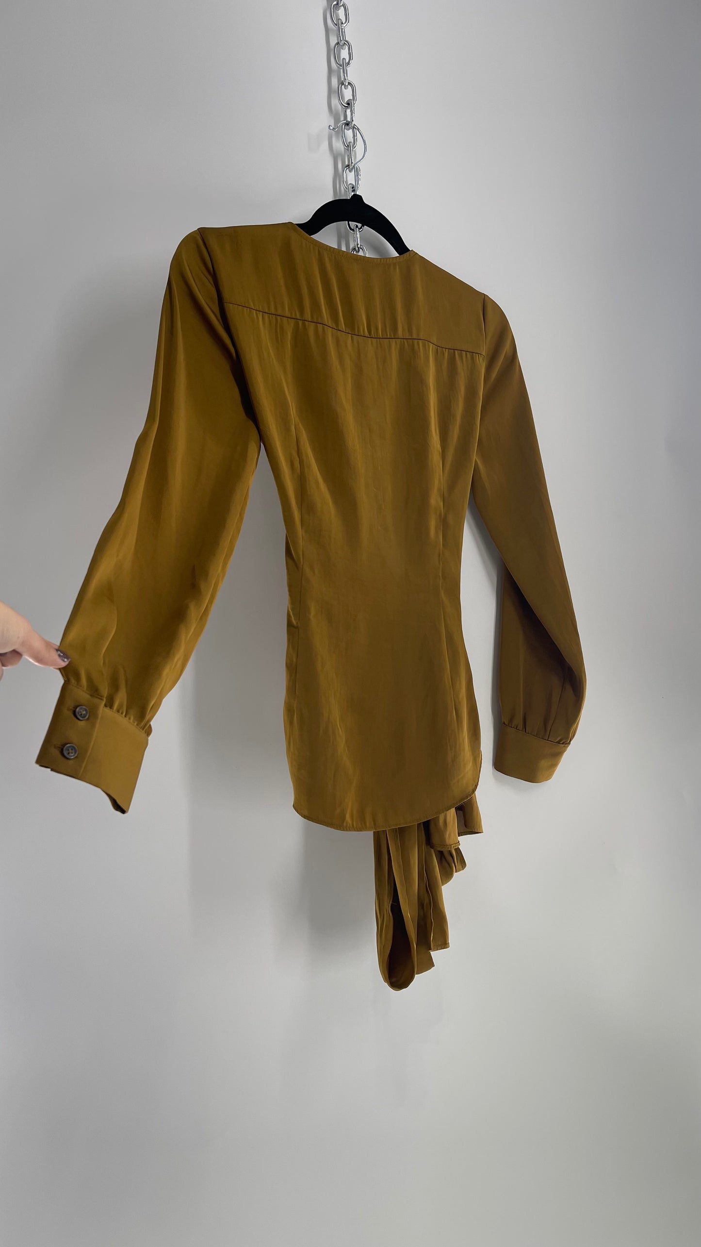 Moulinette Soeurs Anthropologie Silky Wrap Around Mustard Blouse (0)