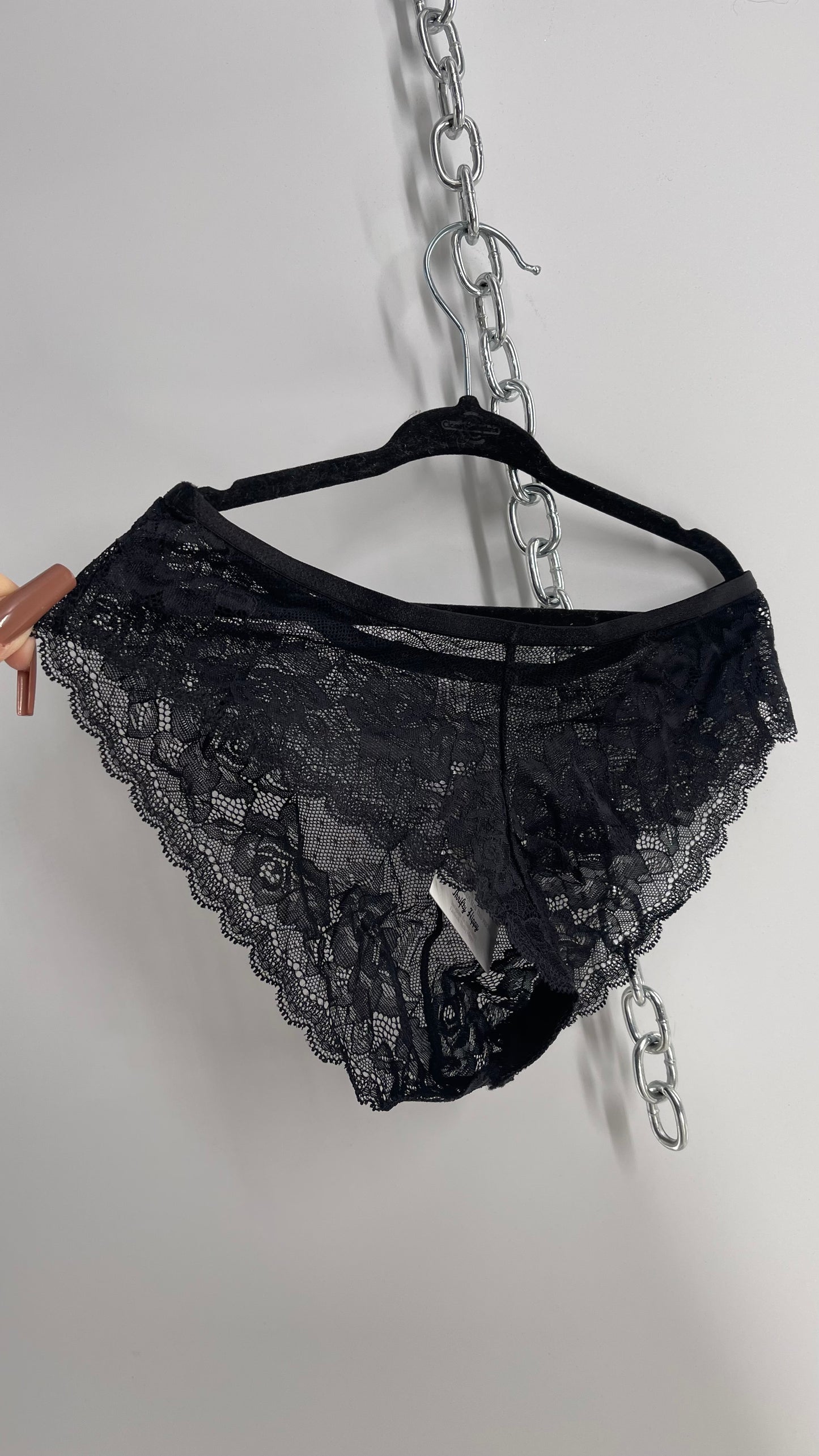 Out From Under Black Lace Panty (Small)