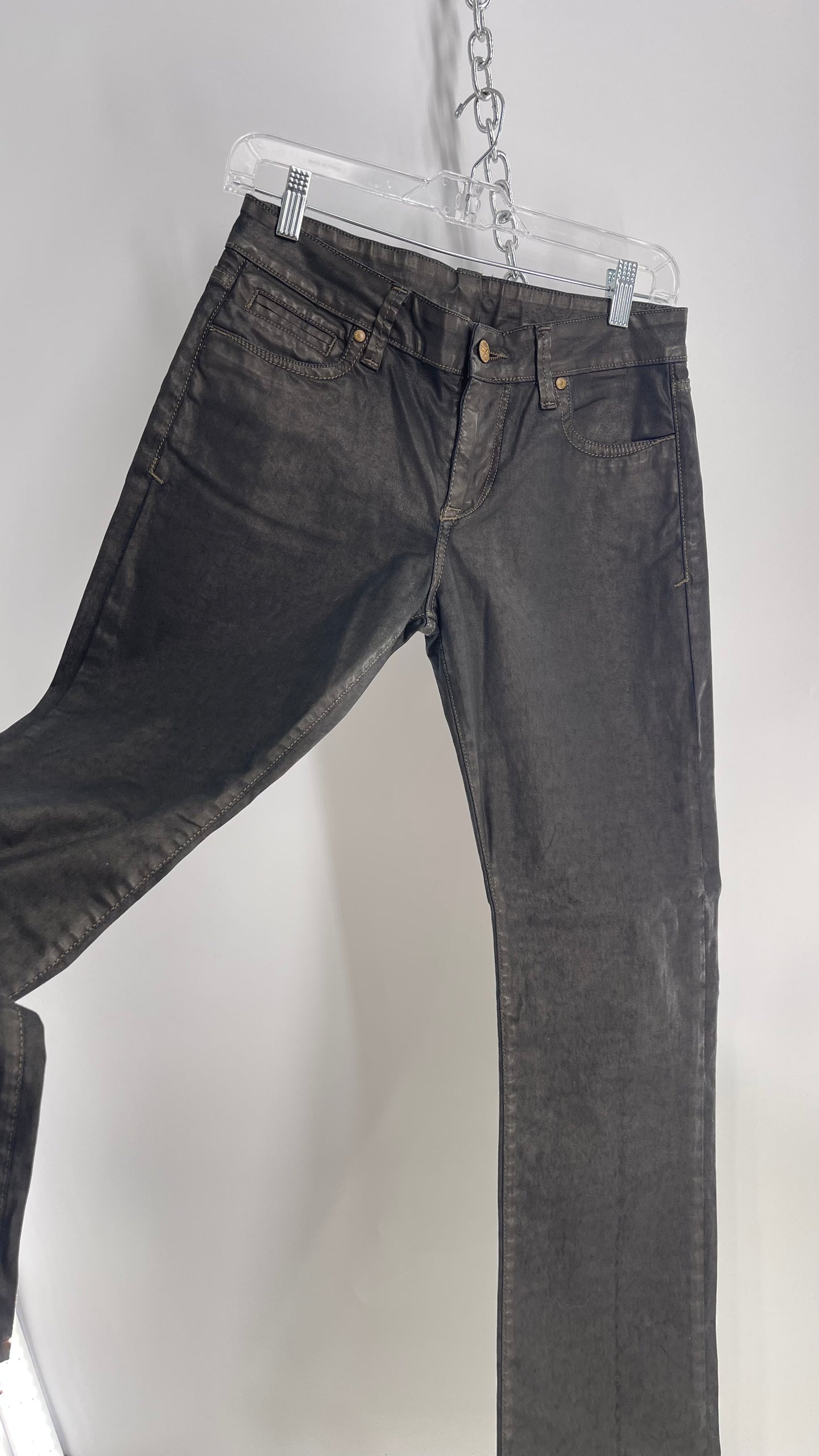 ACQUAVERDE Paris Metallic Mud Tone Jeans (28)