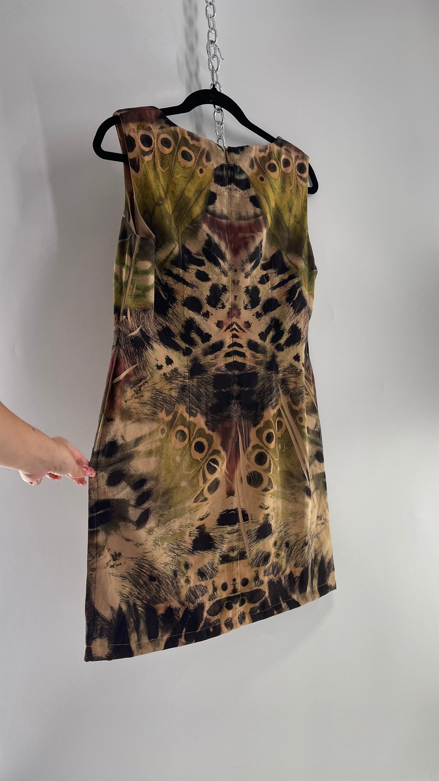 Vintage Obscured Tropical Leopard Printed Micro Mini Dress (10)