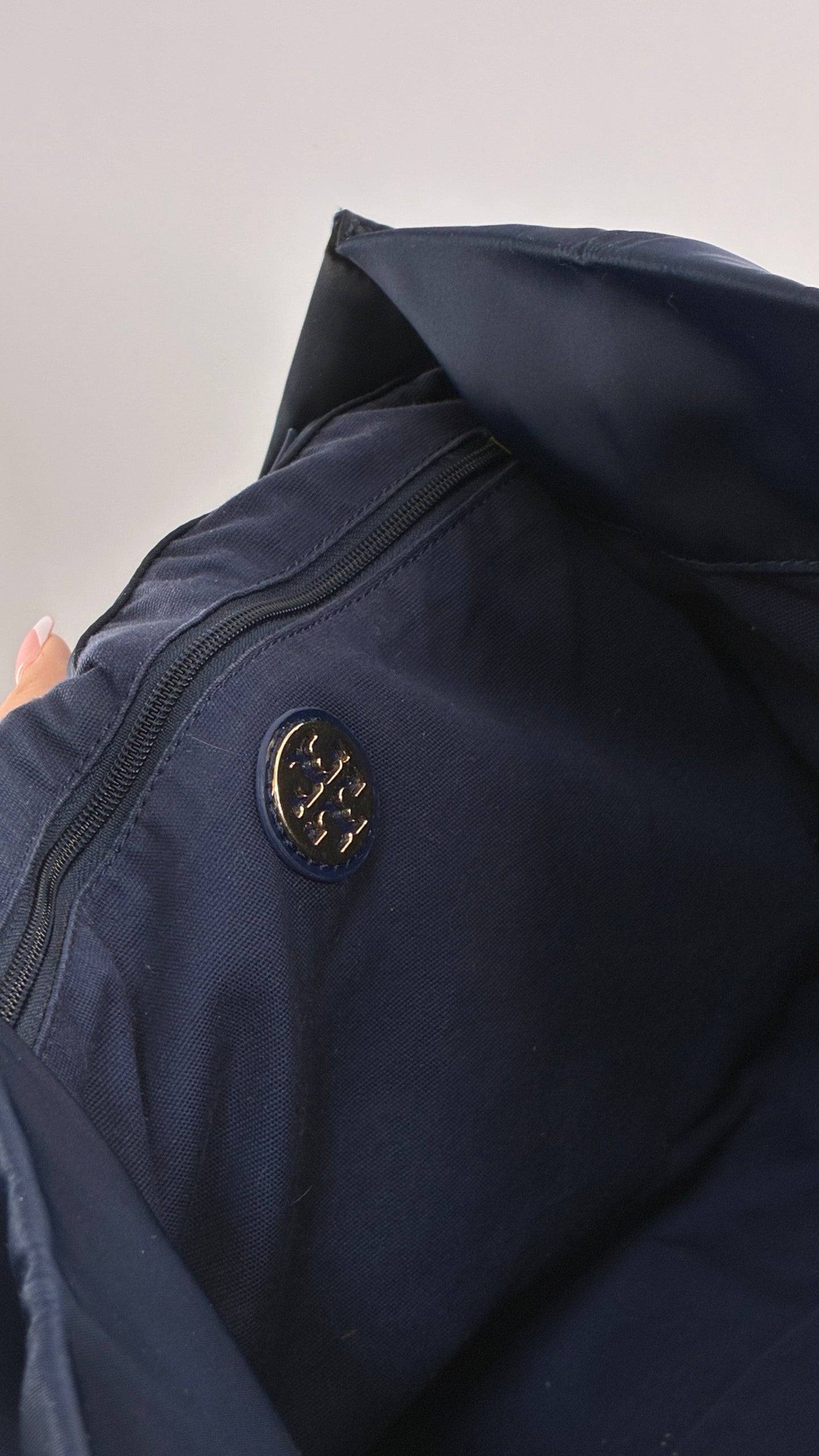 Vintage Tory Burch Navy Blue Ella Tote