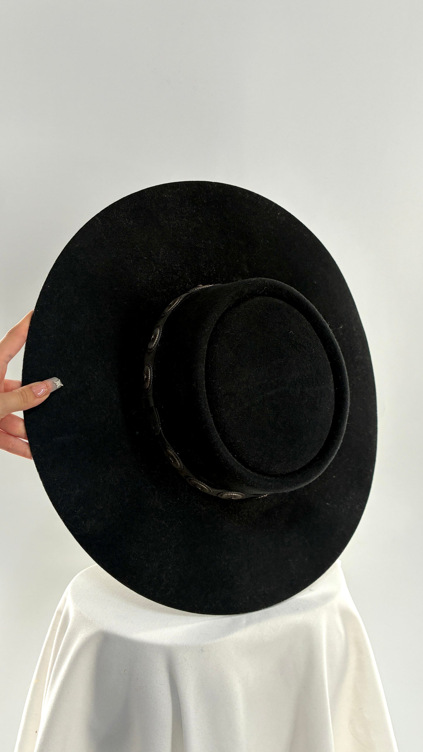 Vintage CHARLIE1HORSE High Desert Black 100% Wool Wide Brim Hat