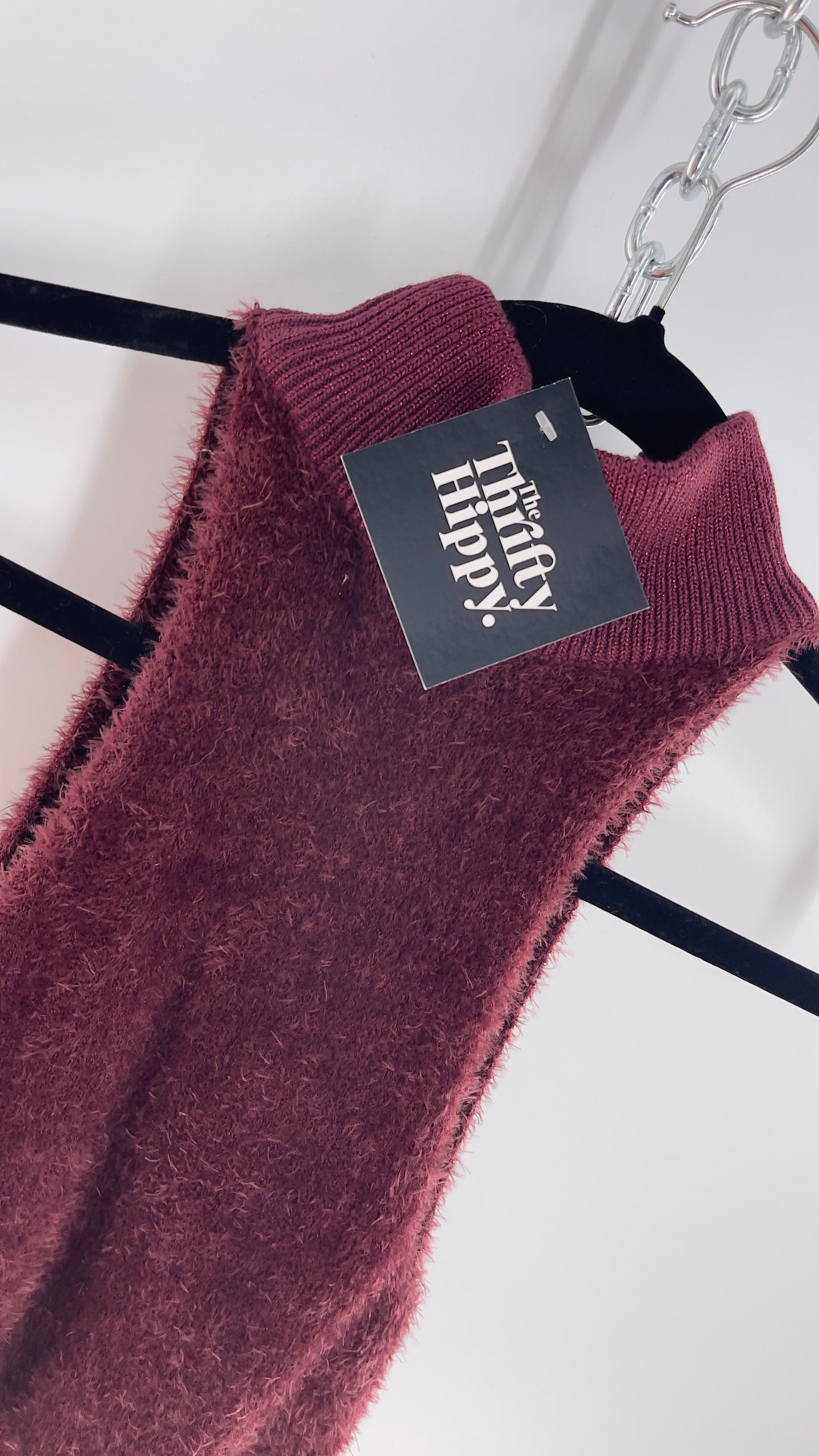 Urban Outfitters Fuzzy Burgundy Turtleneck Tank (Medium)