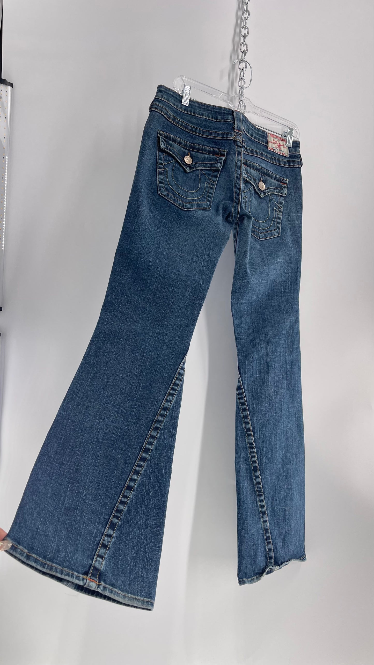 Vintage True Religion Kickflare Jeans with Embroidered Pockets (30)