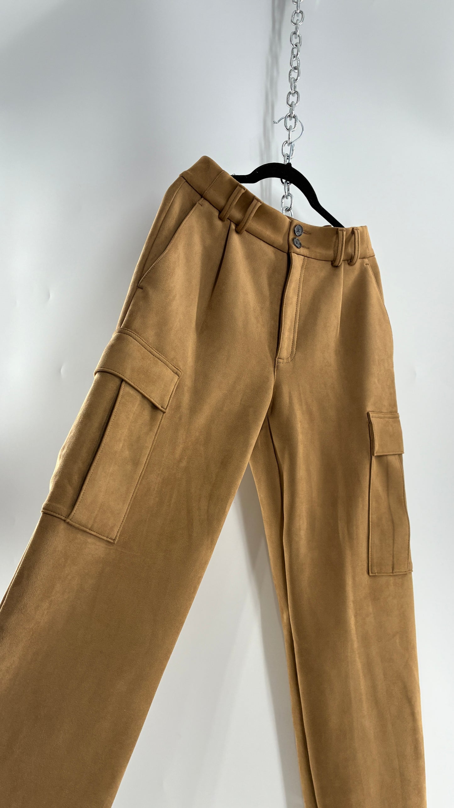 BANANA REPUBLIC Ultra Thick Baggy Vegan Suede Comfy Cargos (4)