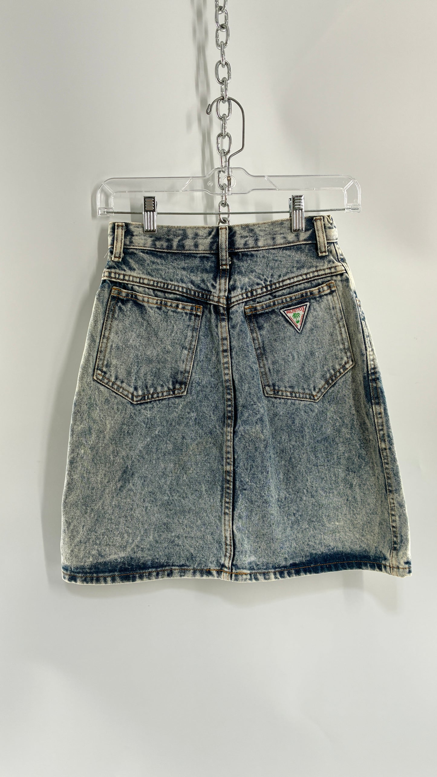 Vintage PALMETTOS Acid Washed Skirt with Slanted Pockets (5)