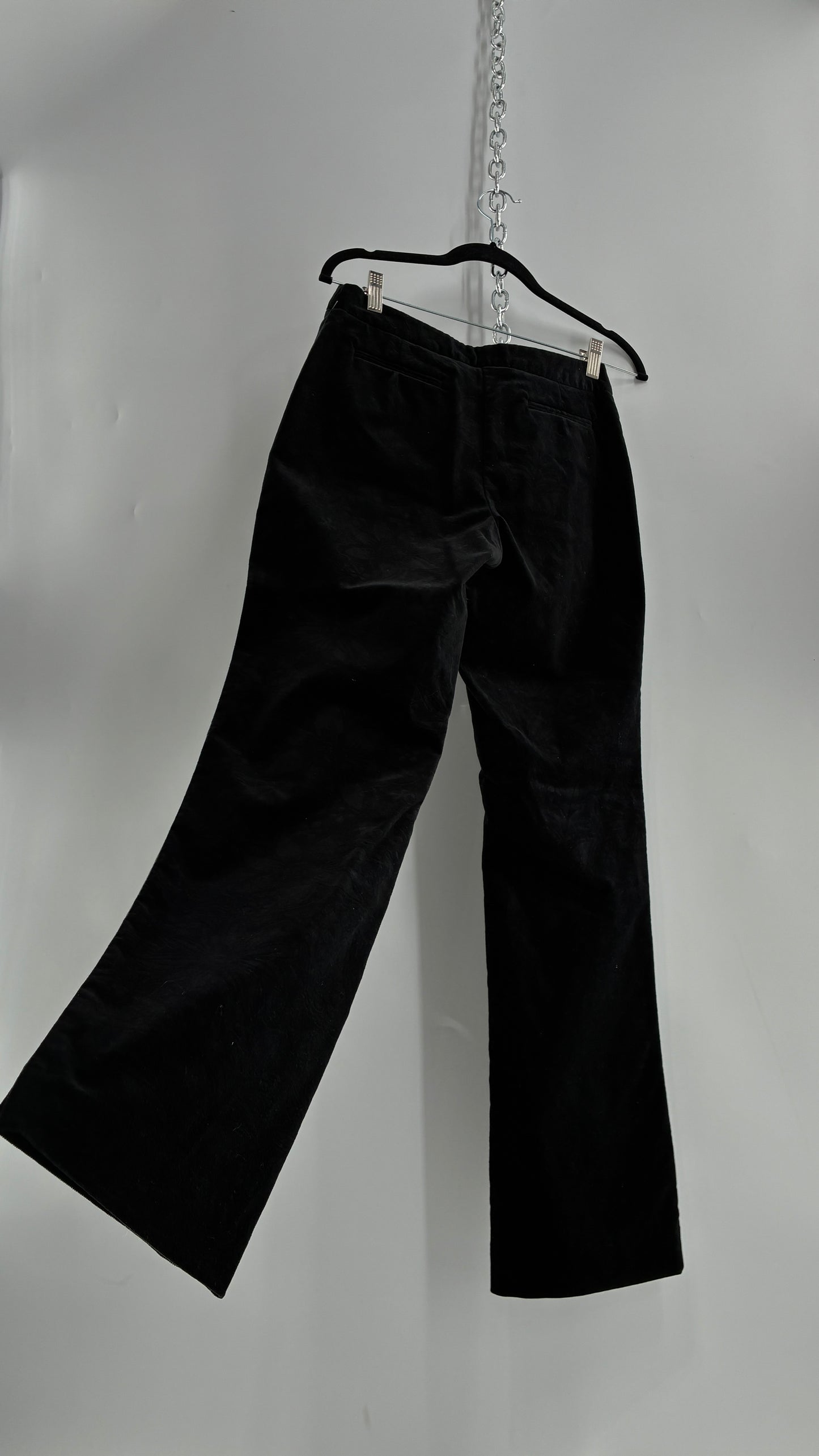 Deadstock Vintage 2000s Lilly Pulitzer Black Velvet Embossed Floral, Side Closure Pants (4)