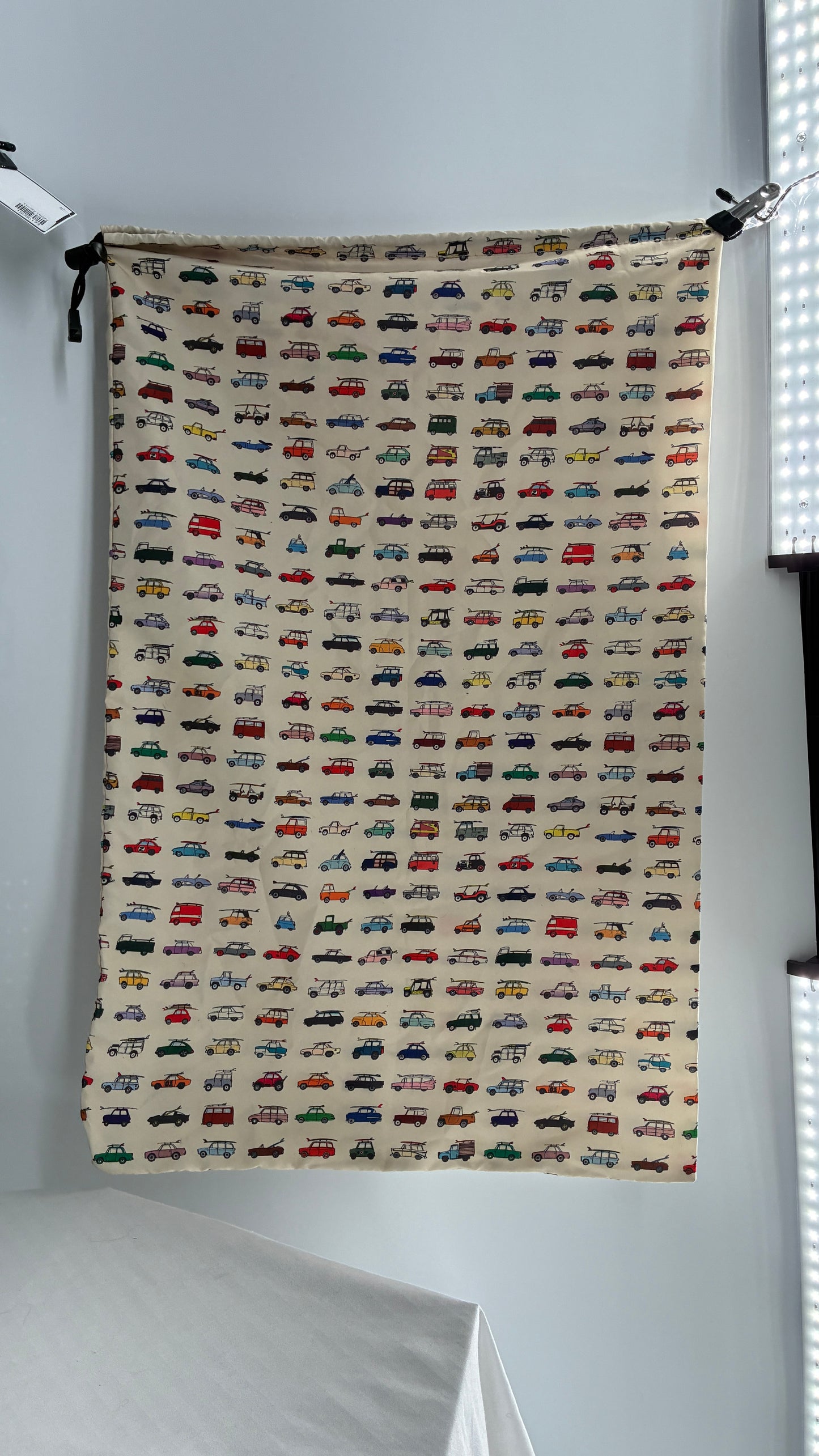 NWOT HERSCHEL Car Graphic Pillow Case Drawstring Bag