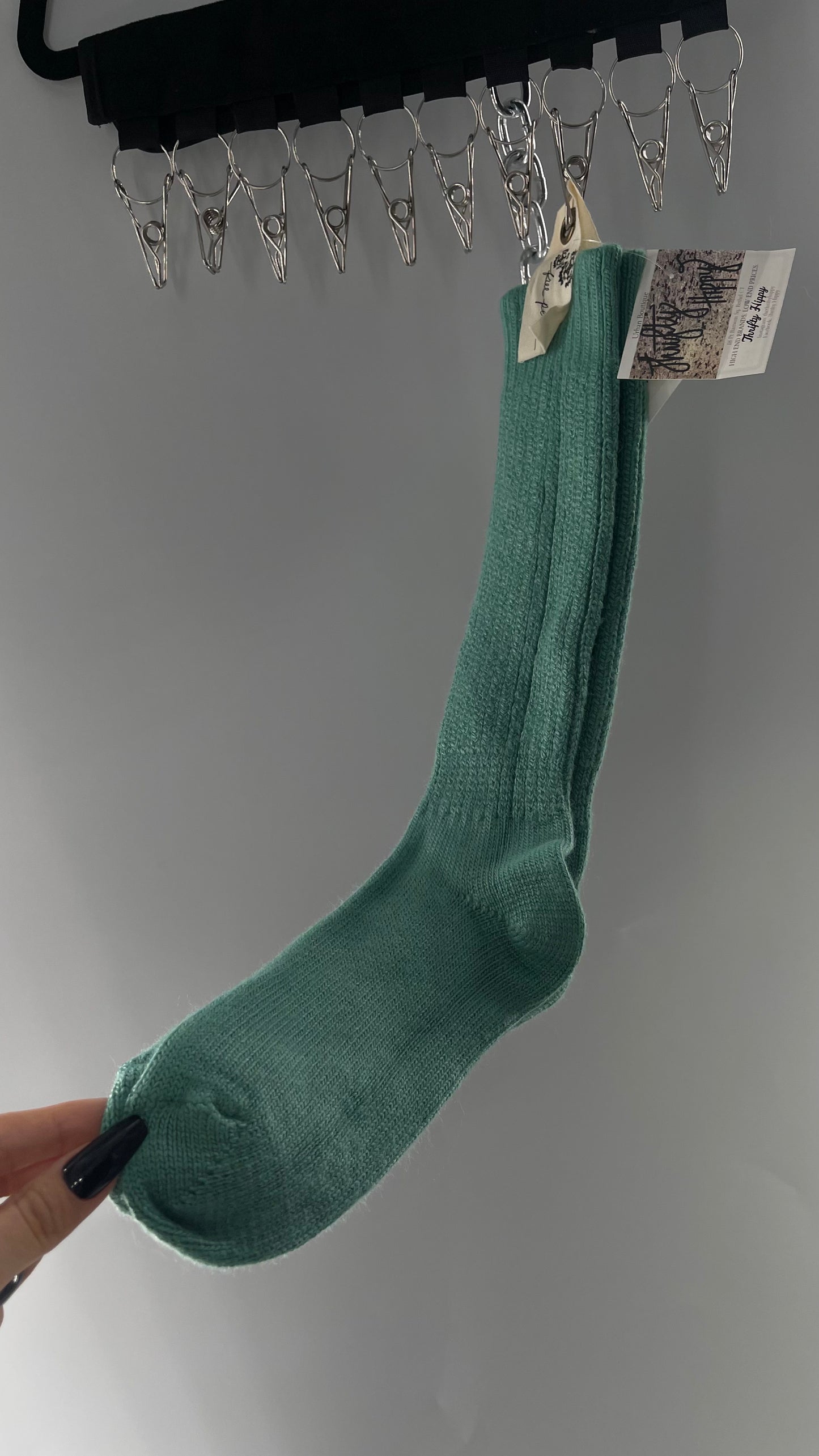 Free People Kelly Green Knee High Knit Socks