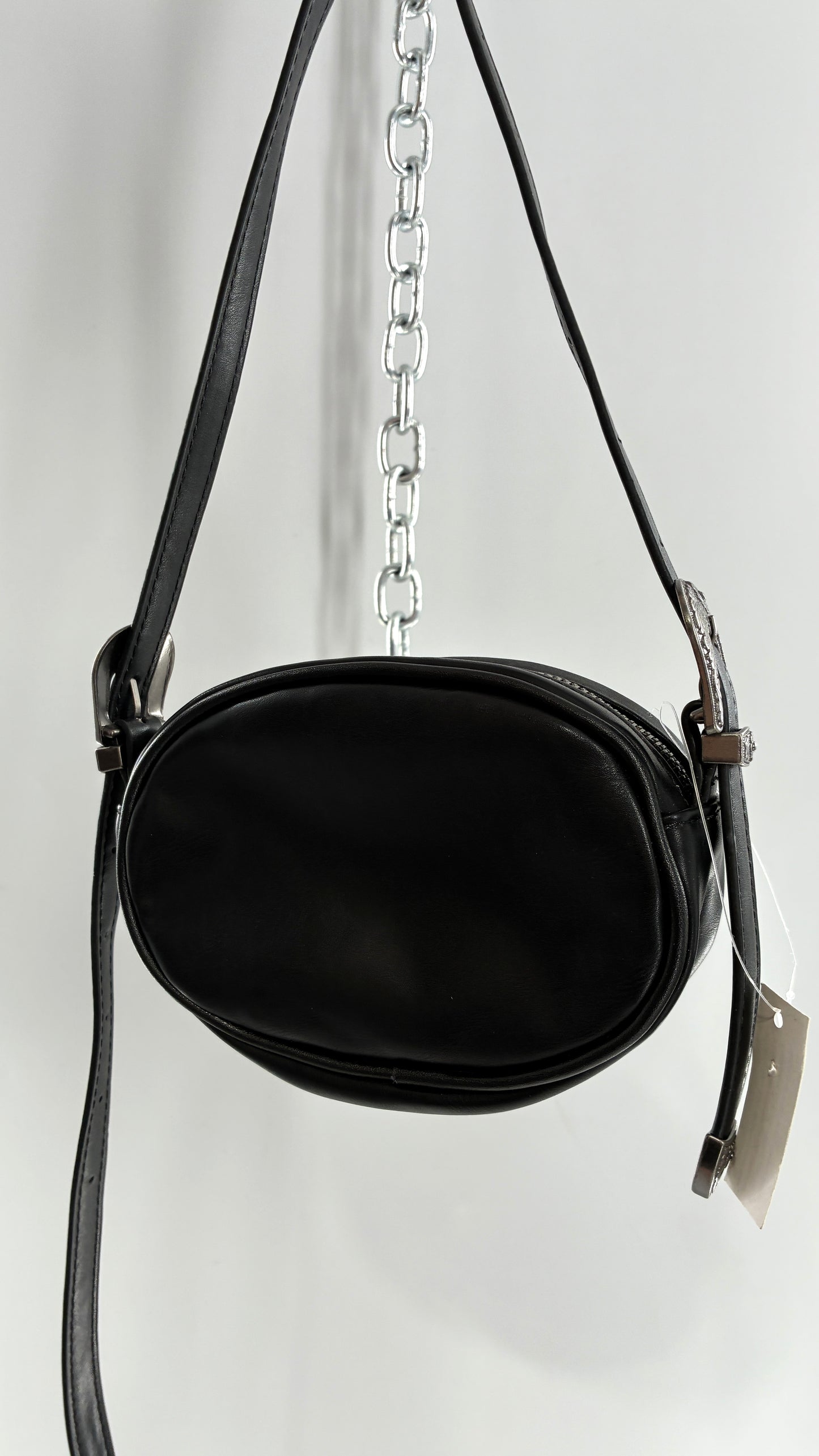 Urban Outfitters Black Vegan Leather Western Buckle Bag