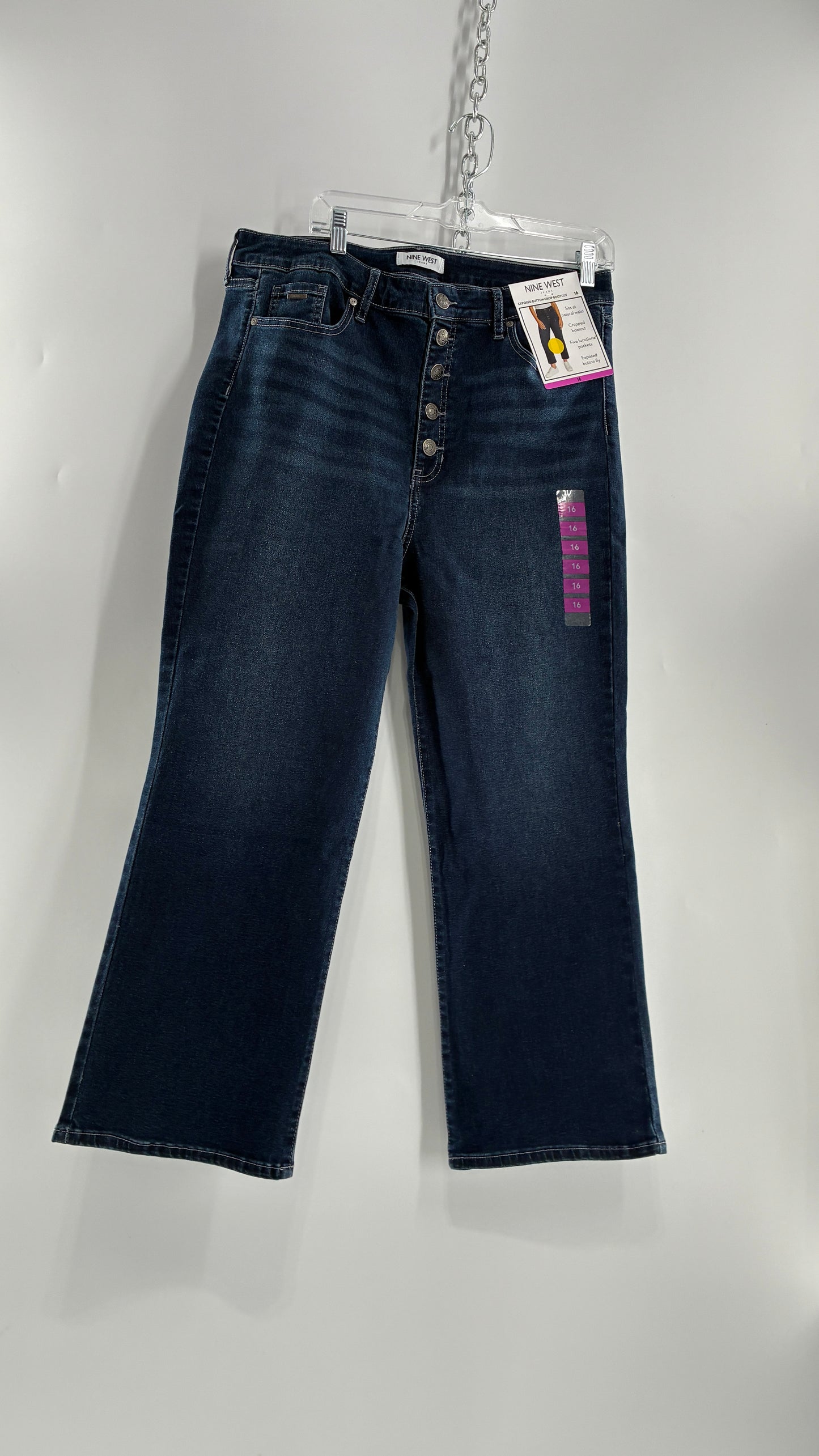 NINE WEST Cropped Button Front Jeans (16)