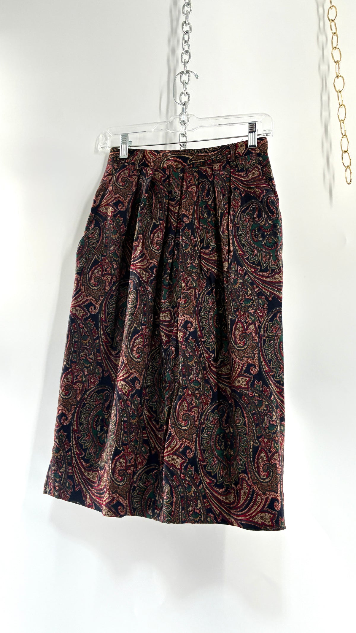 Vintage 1980s Paisley Boxy Suit Jacket and Skirt Set (8)