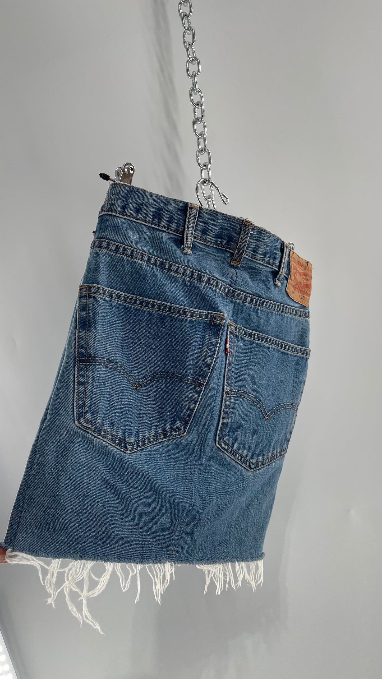 Urban Outfitters  Levi Strauss Vintage Light Wash Denim Mini Skirt (Size XS)