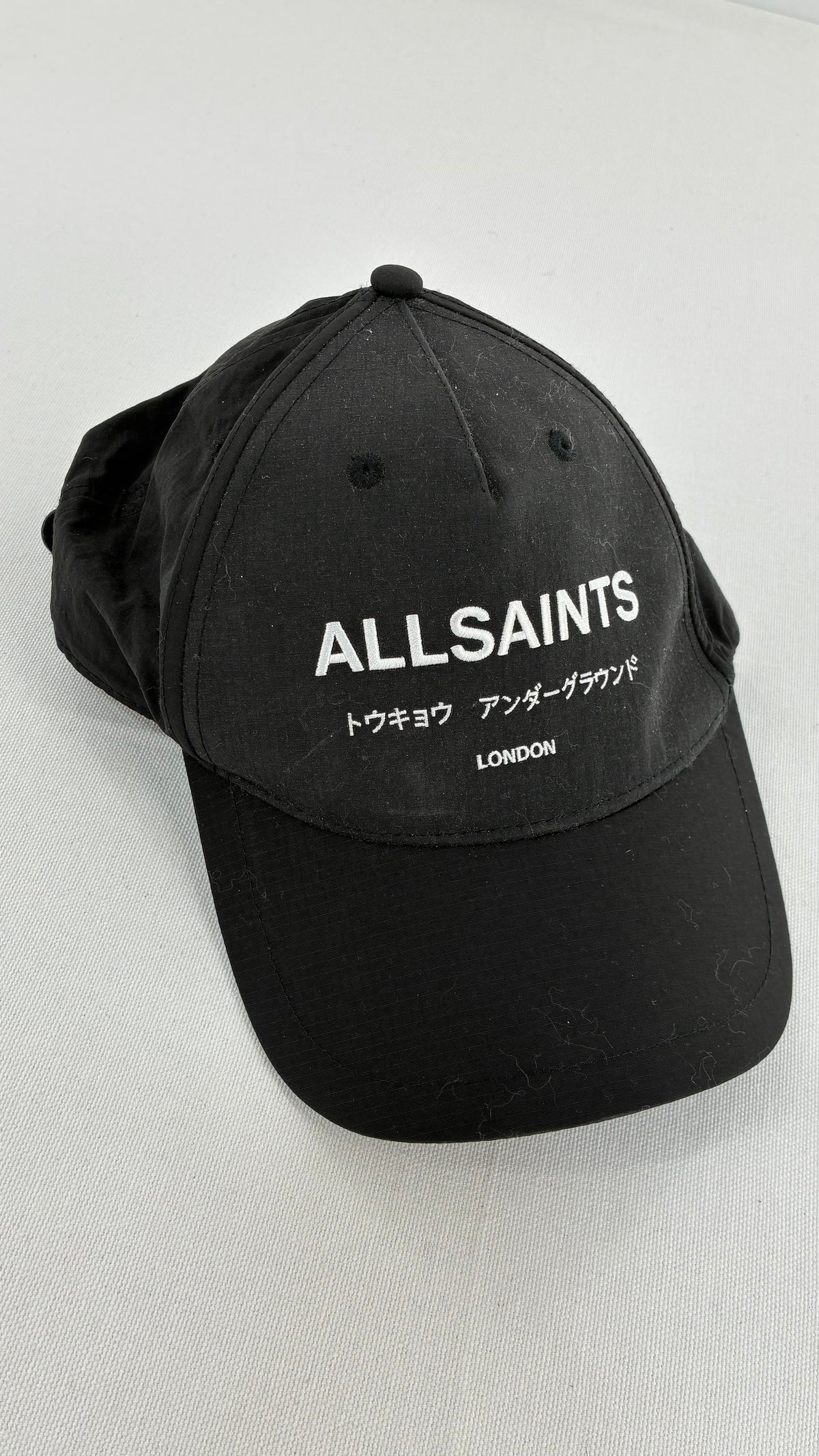 Vintage ALLSAINTS Black Embroidered UNDERGROUND Logo Baseball Cap