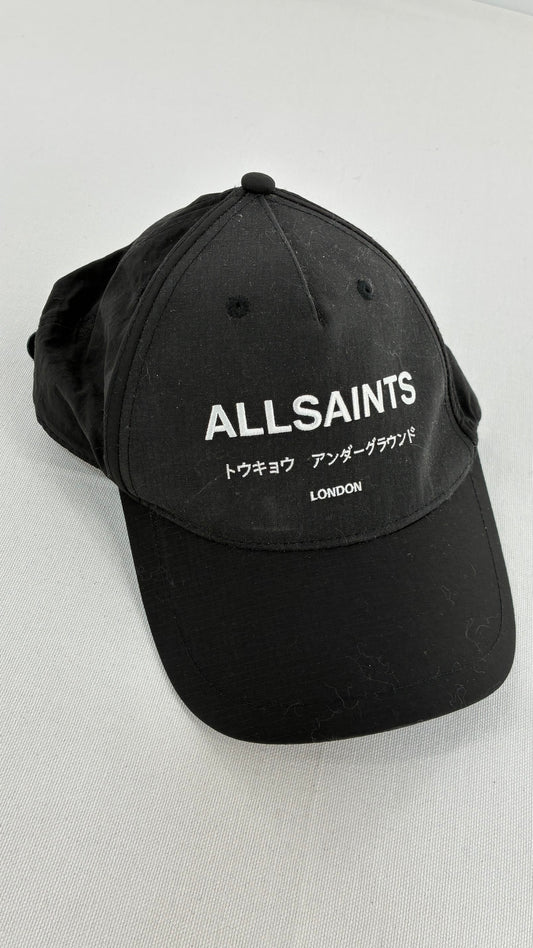 Vintage ALLSAINTS Black Embroidered UNDERGROUND Logo Baseball Cap