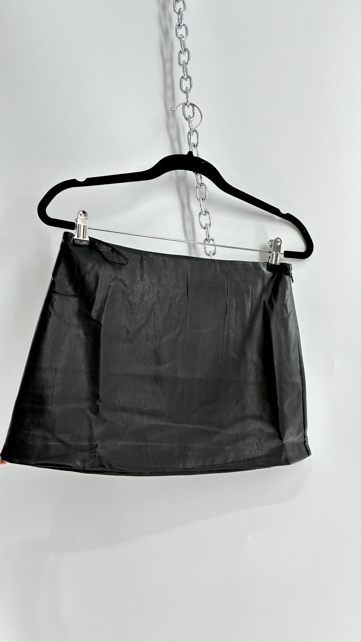Grey Bandit Vegan Leather Mini Skirt with Tags Attached (Small)