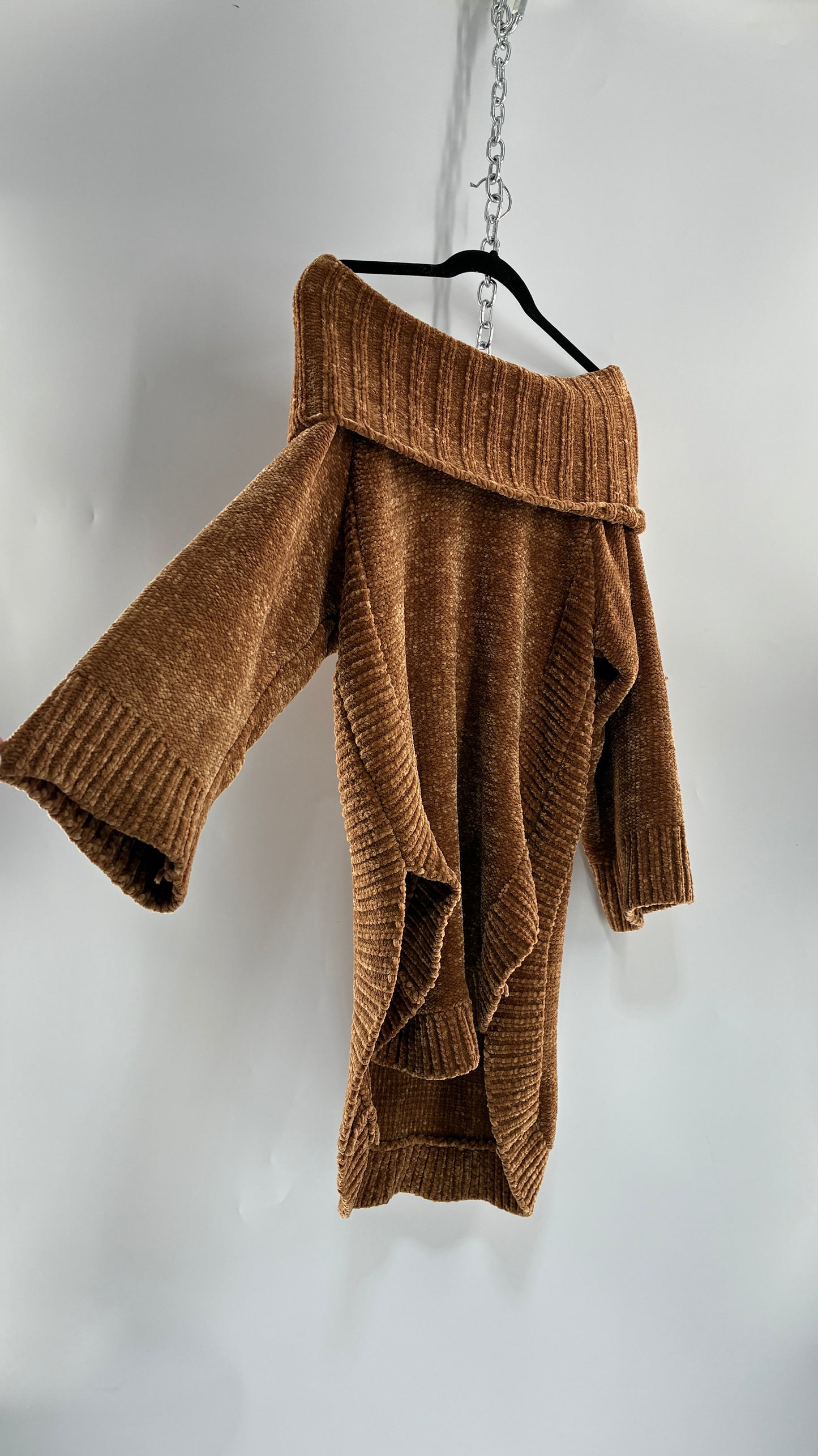 MOTH Chenille Corduroy Heavy Knit Off the Shoulder/Turtle Neck Slouchy Sweater (small)