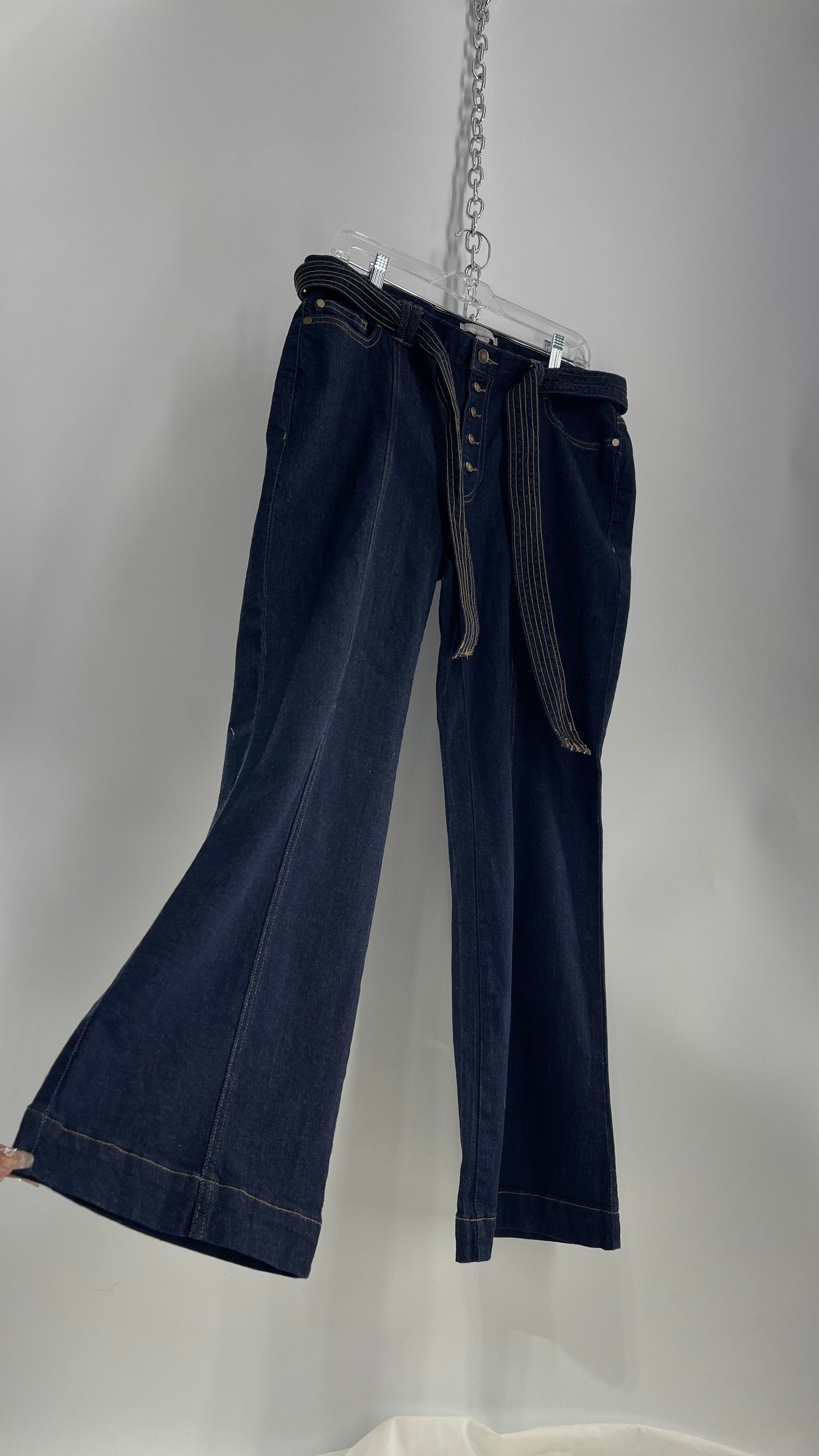 Vintage Woman Within Dark Wash Belted Jeans (14)