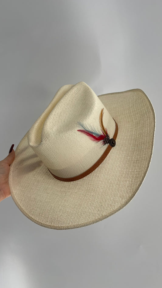 Vintage Off White Cowboy Hat