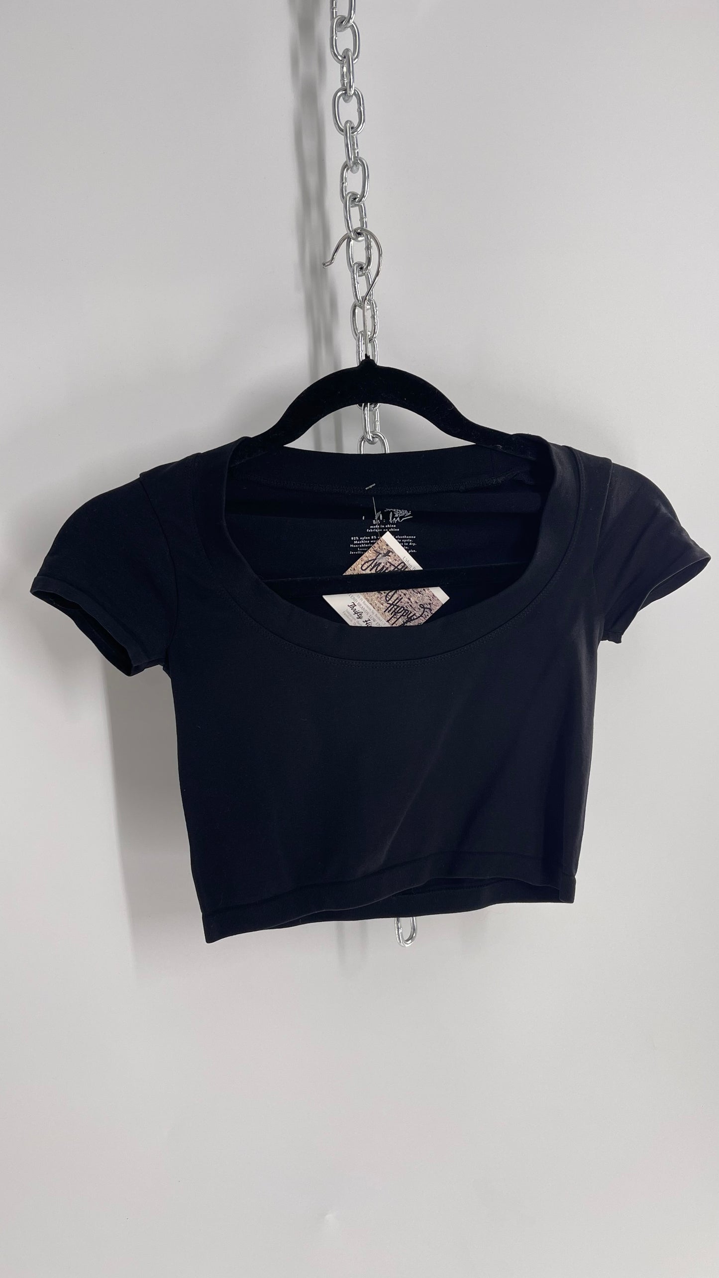 Intimately Free People Black Cropped T Shirt (XS/S)