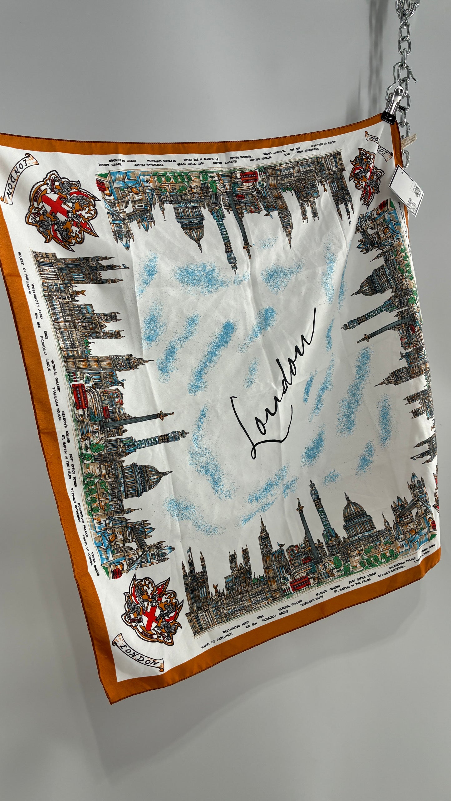 Vintage LONDON Skyline Scarf Made in Italy
