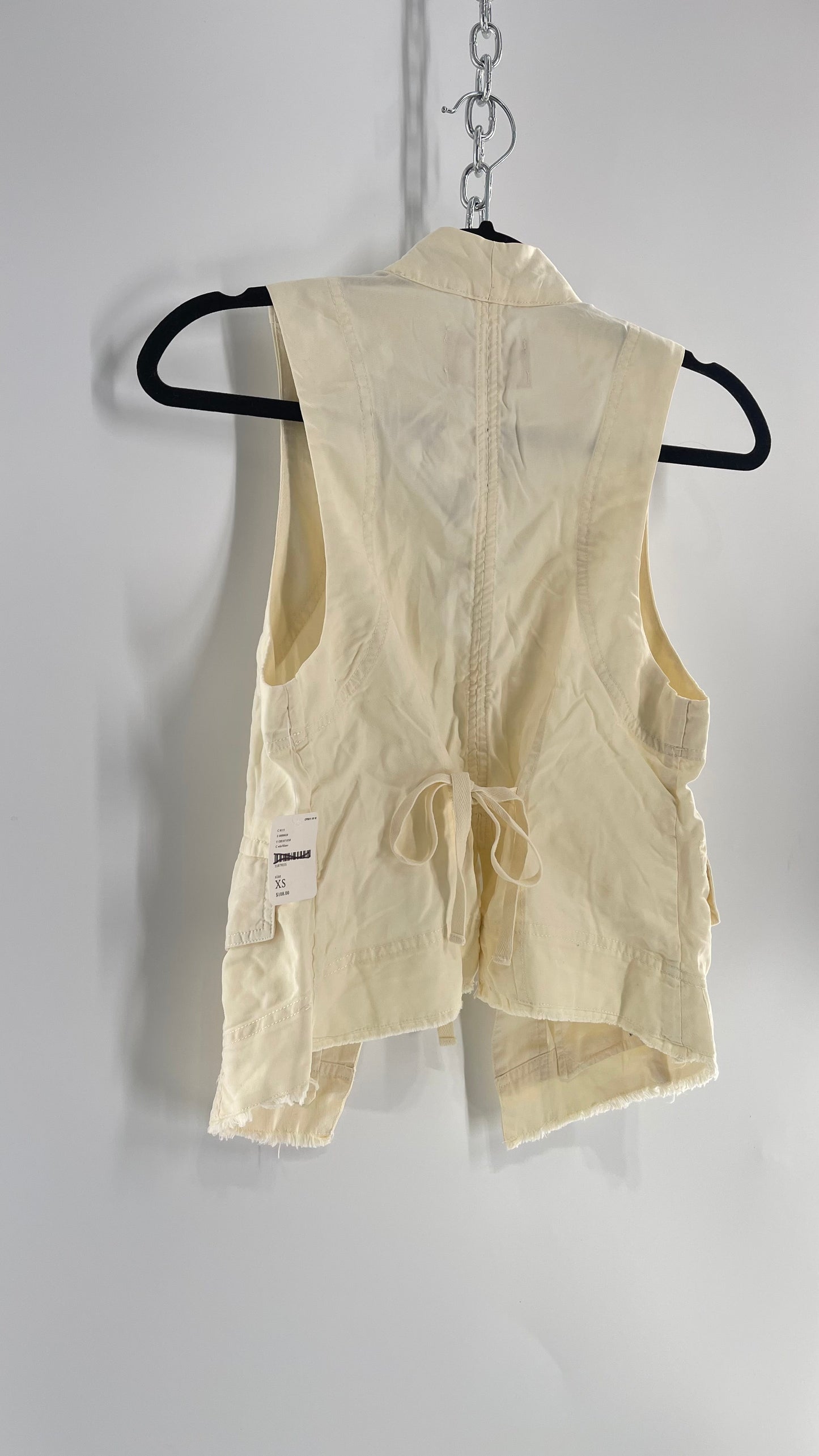 Free People Off White Military Style Vest with Tags Attached (XS)