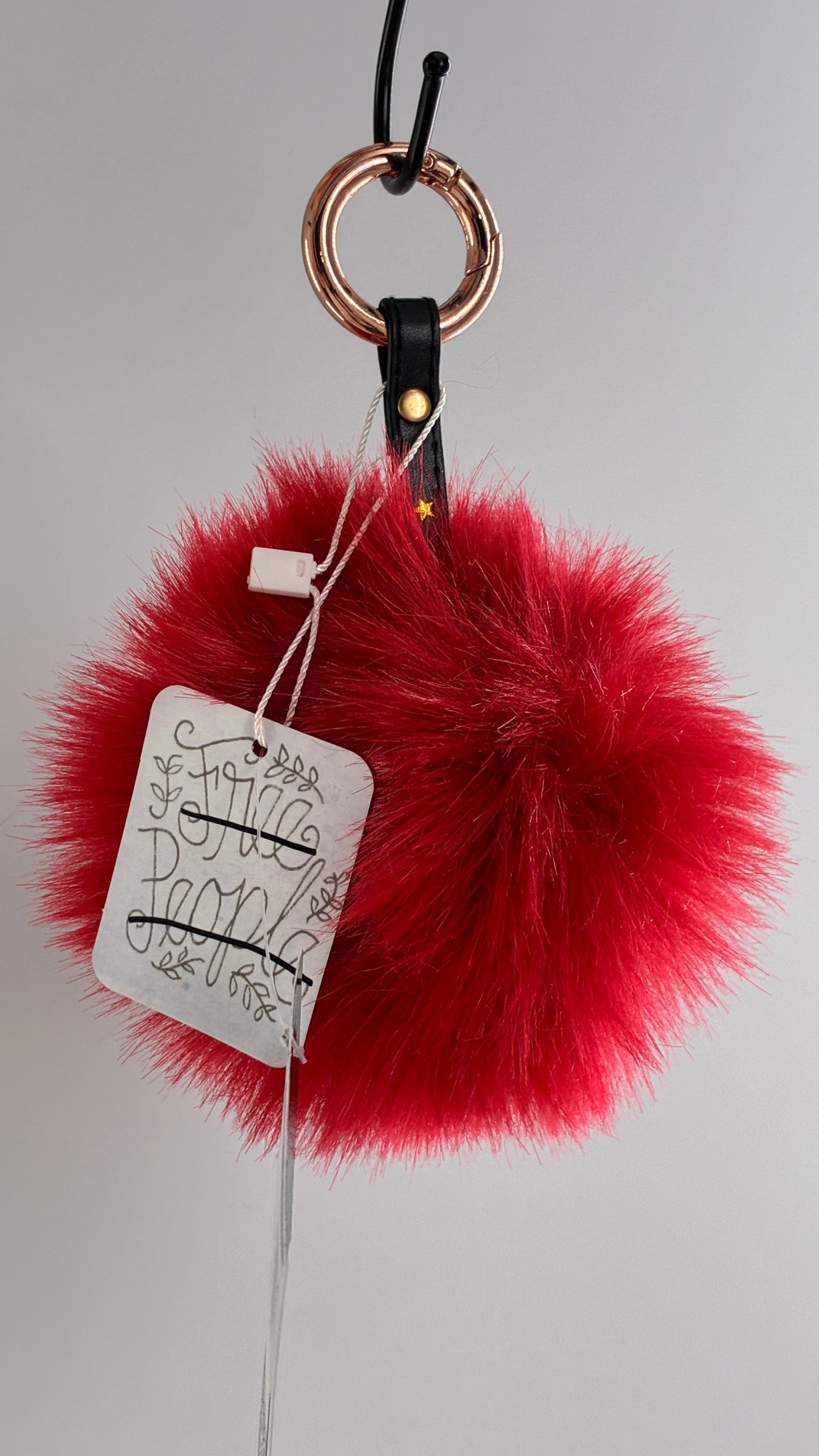 Free People Red PomPom Keychain