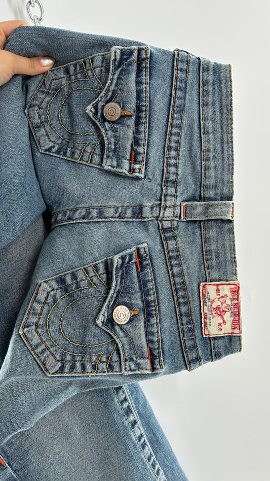 Vintage True Religion Light Wash, Low Rise Kick Flare Jeans (26)