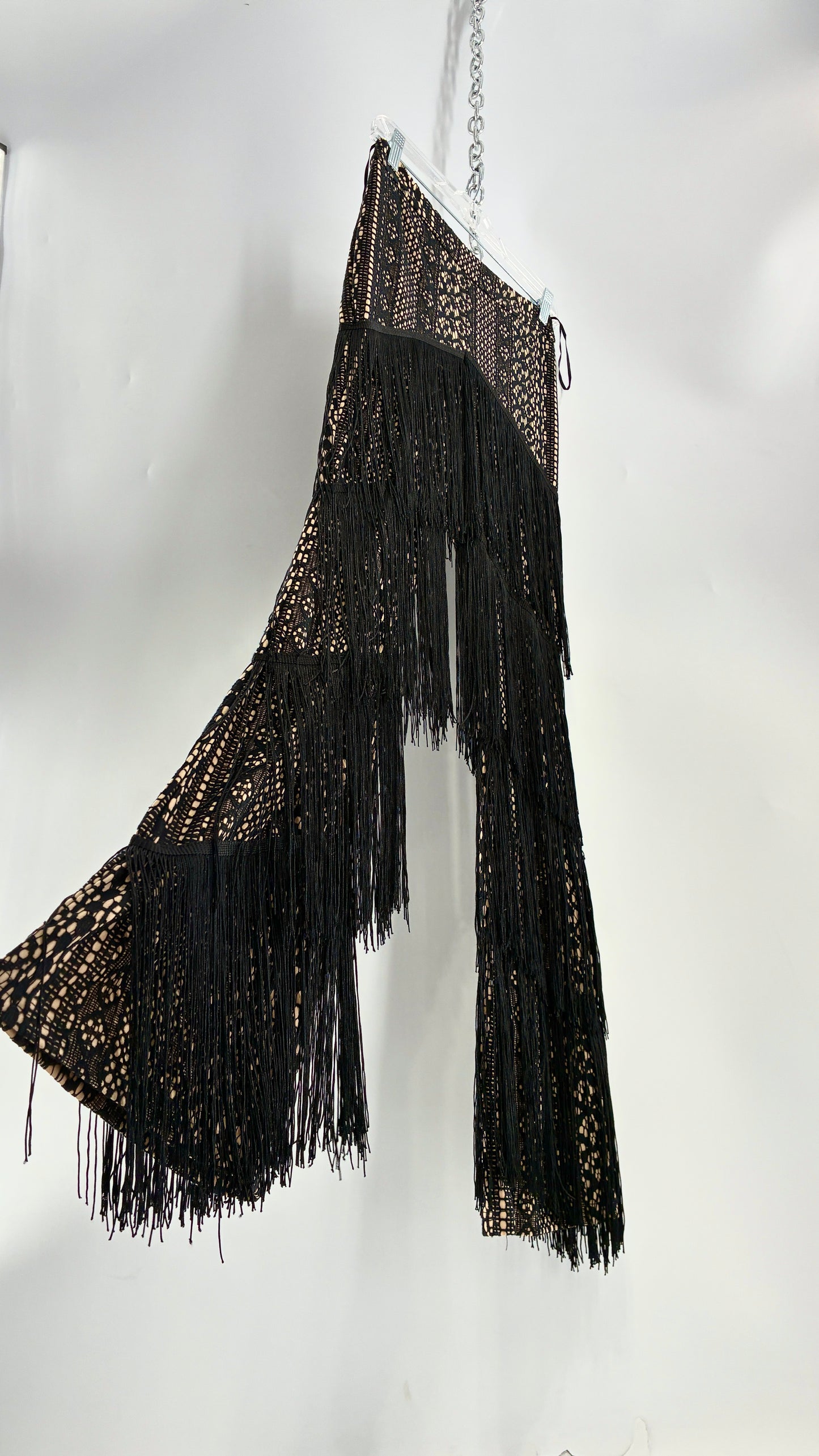 BANJUL Lace Kickflares Covered in Layers of Fringe (Small)