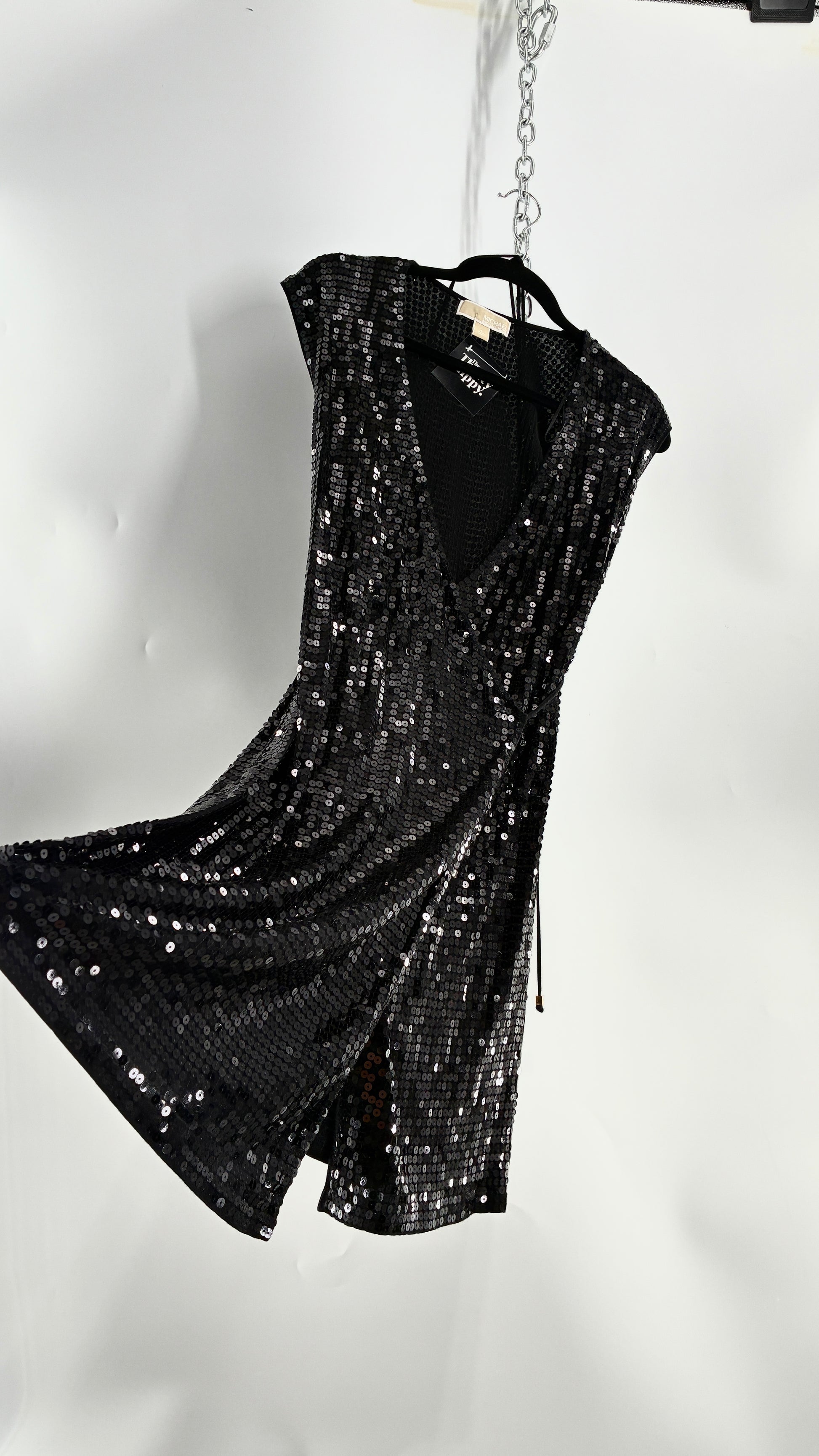 Vintage MICHAEL KORS Black Sequin Wrap Dress (Small) – The Thrifty Hippy Vintage MICHAEL KORS Black Sequin Wrap Dress (Small) – The Thrifty Hippy