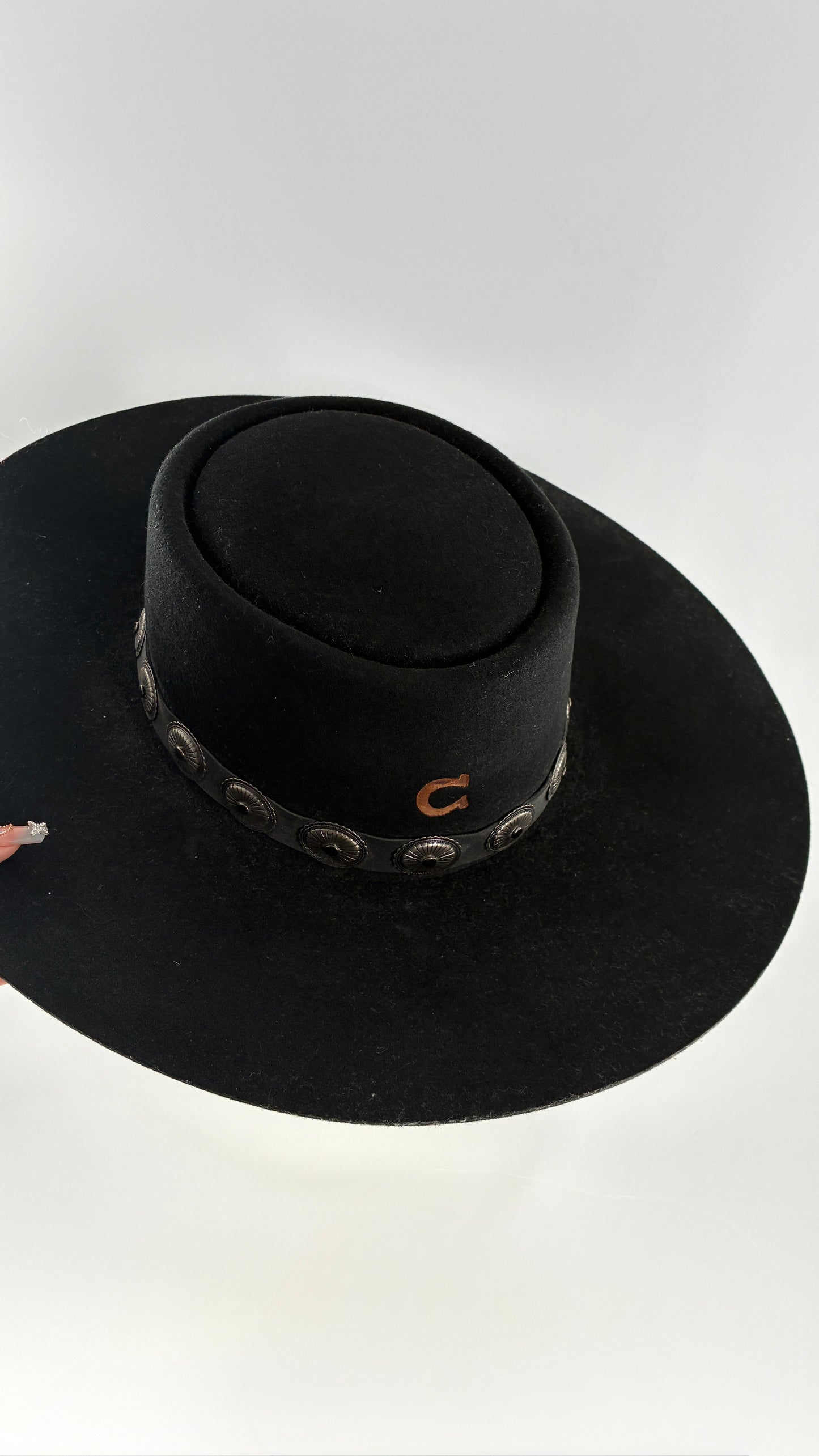 Vintage CHARLIE1HORSE High Desert Black 100% Wool Wide Brim Hat