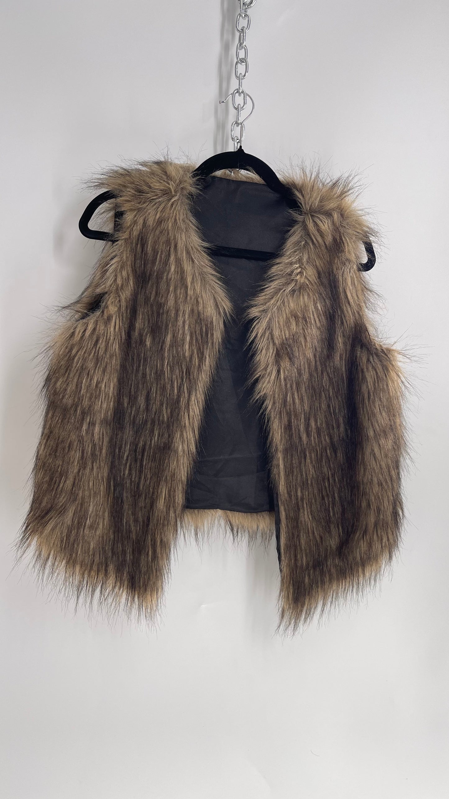 Vintage Faux Fur Sleeveless Vest (Large)