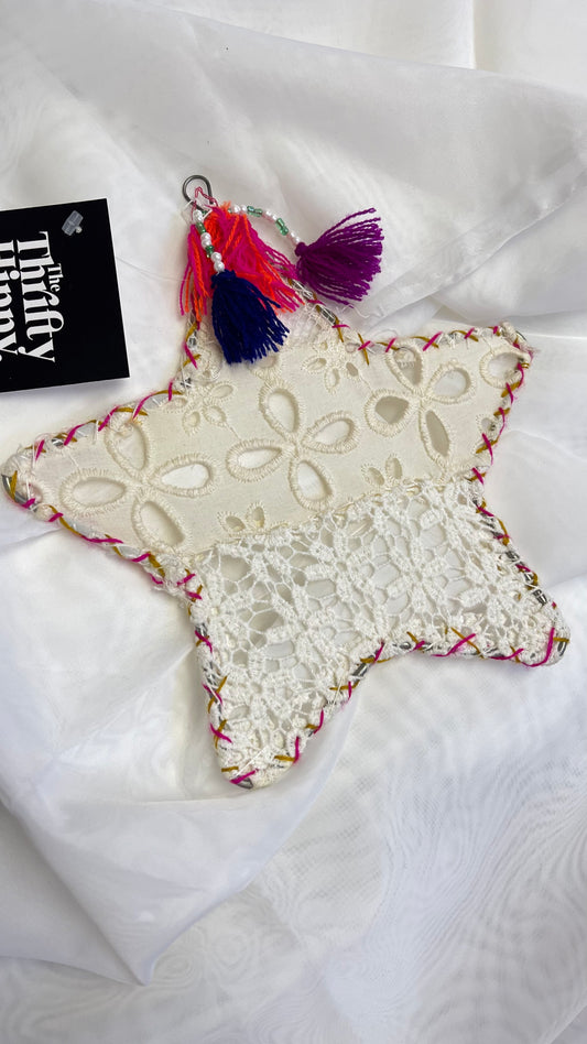 Free People Lace + Eyelet Embroidered Star Hanging Decor Ornament