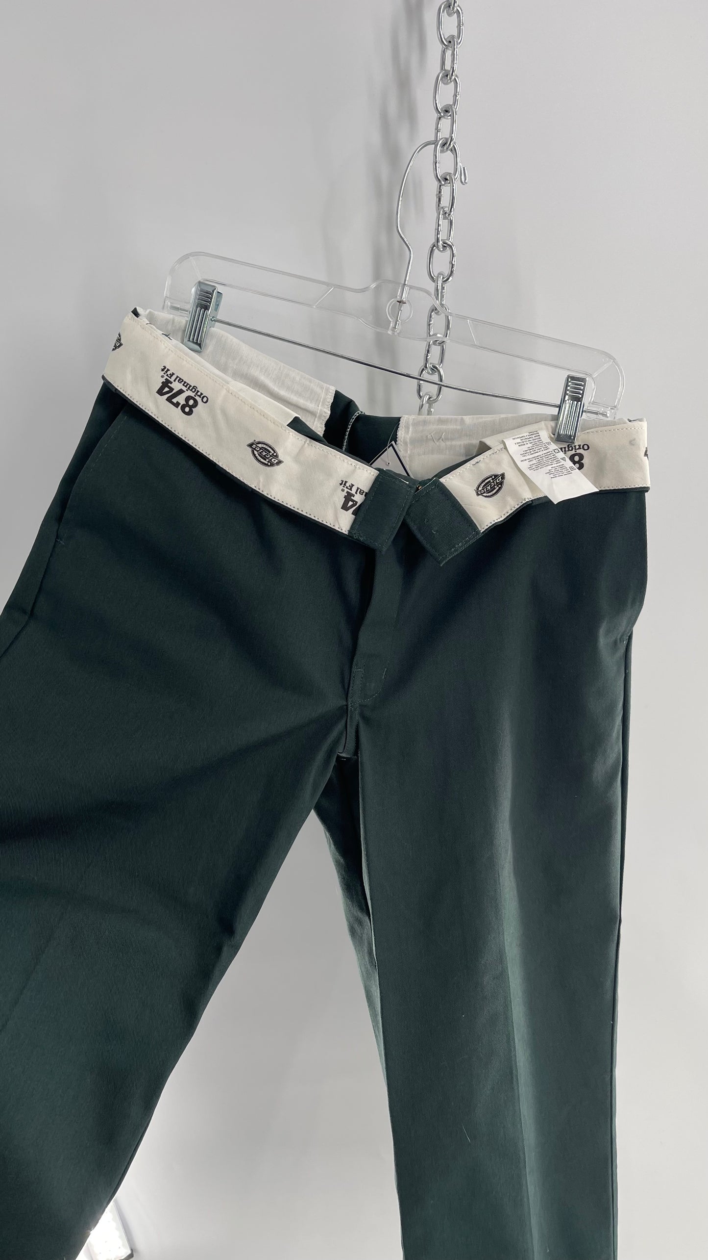 Dark Green Dickies Original Fit 874 Work Pants (34x37)