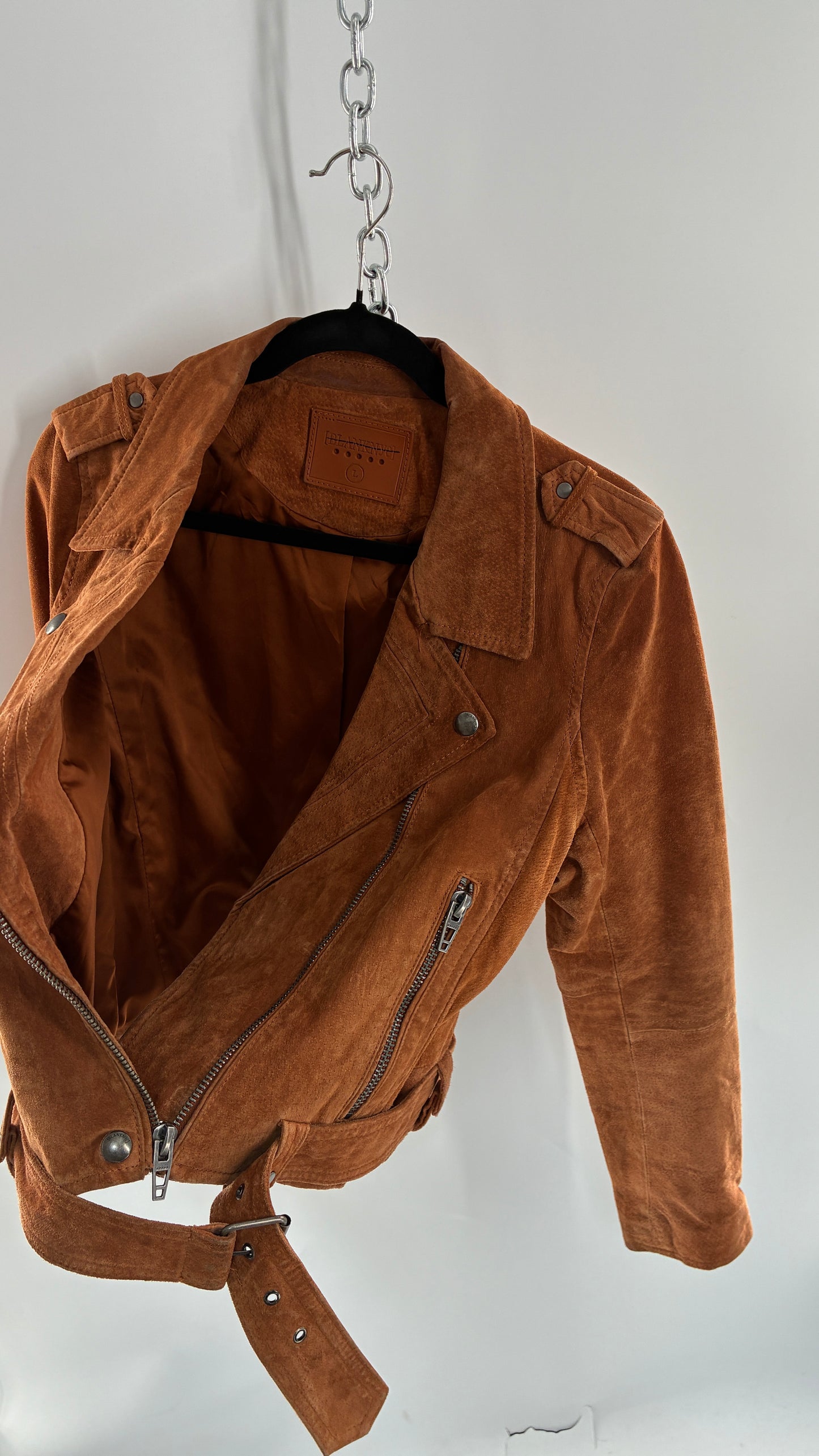 Vintage BLANK NYC Suede Leather Motorcycle Jacket (Large)
