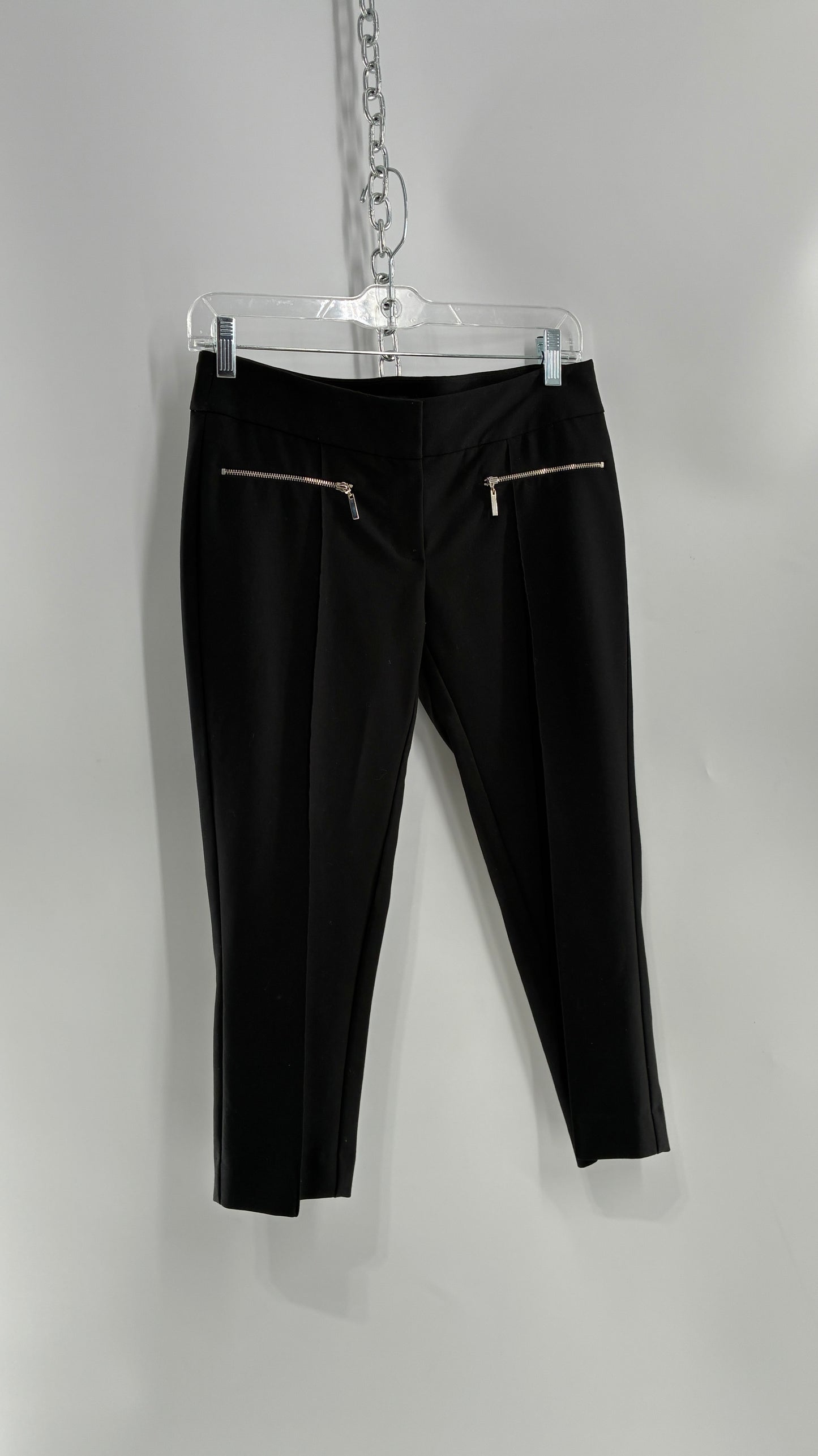 Vintage BEBE Low Waisted Black Pleated Capris with Zipper Detailing (0)