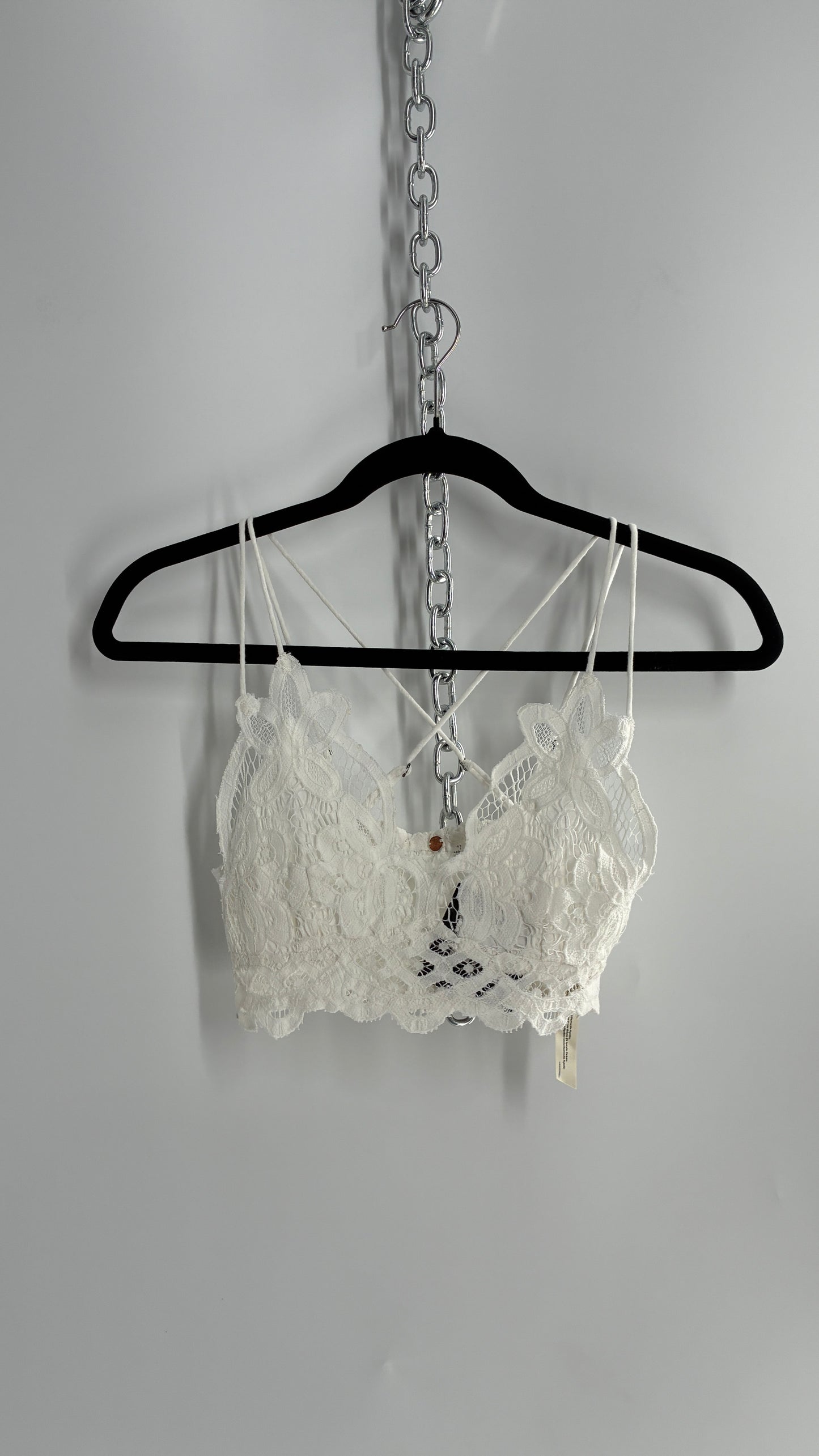 Free People Adella White Lace Bralette (Small)
