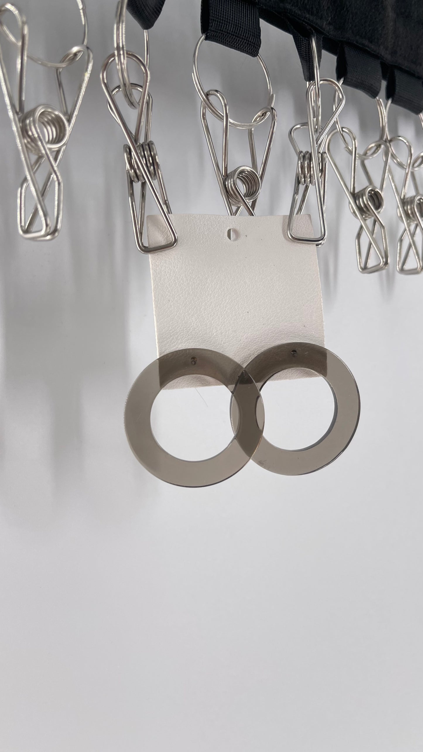 Free People Grey Transparent Circle Earrings